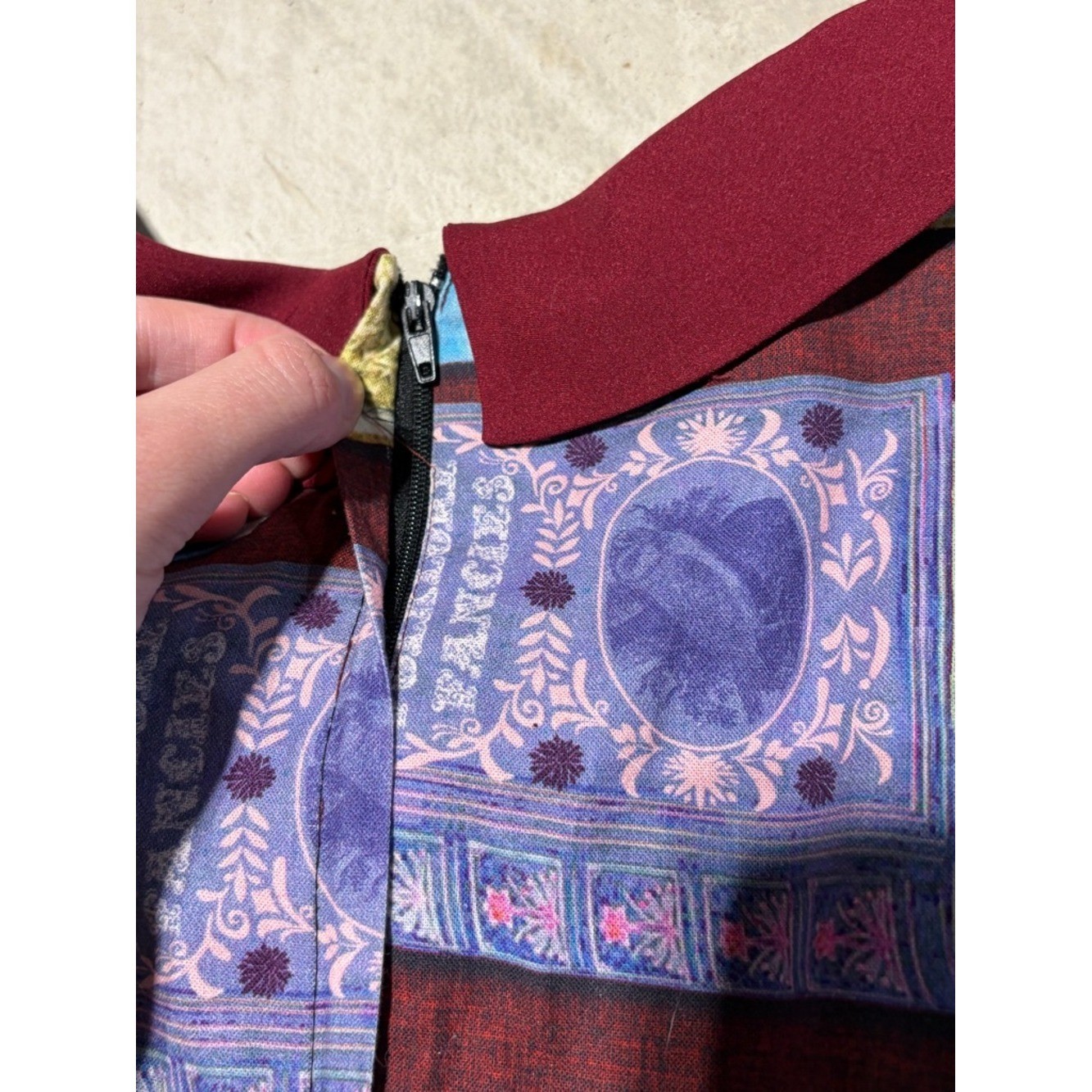 ModCloth Burgundy book Peter Pan Collar Dress library librarian teacher medium