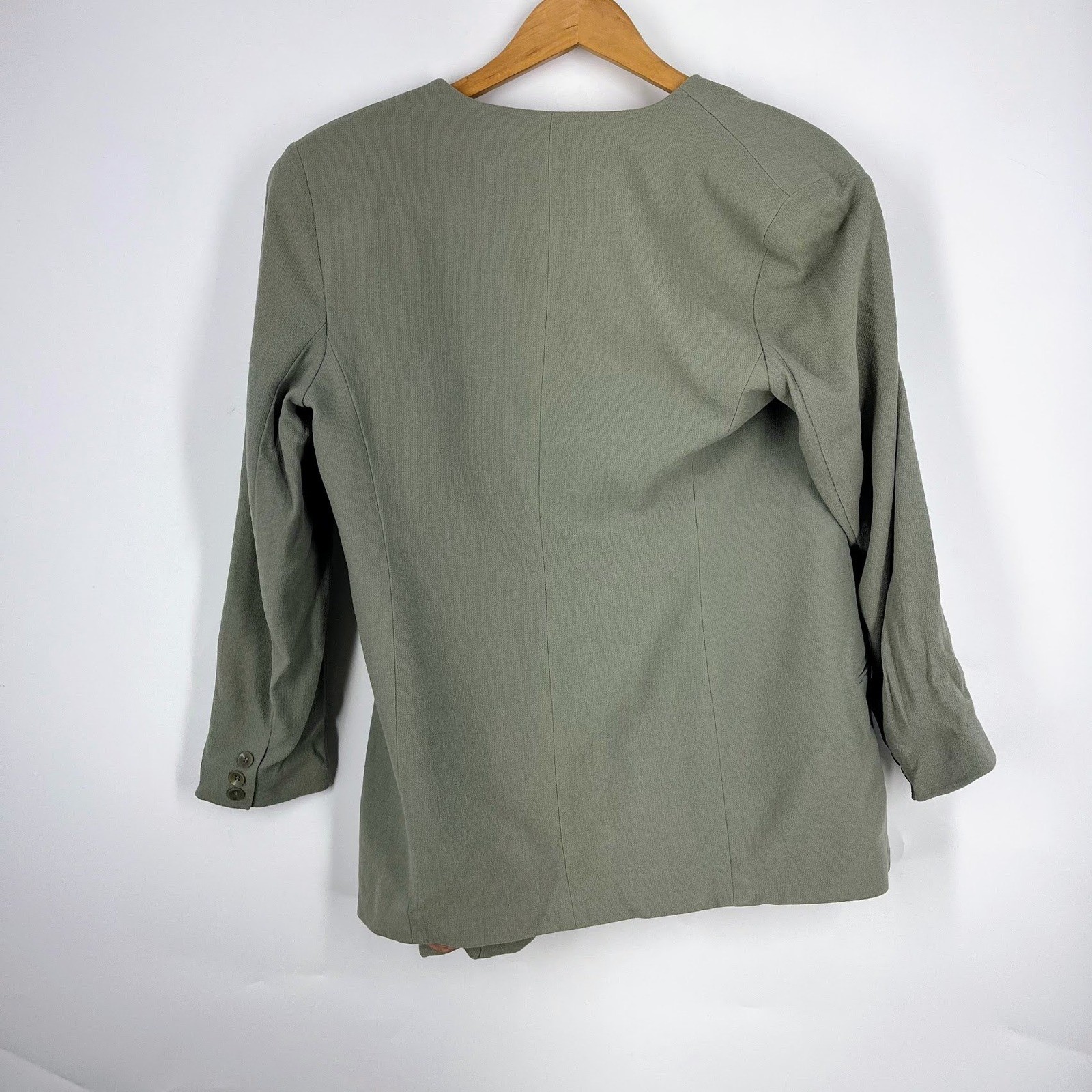 Emanuel Ungaro Parallele Vintage 100% Wool Crepe Wrap Blazer Pencil Skirt Suit