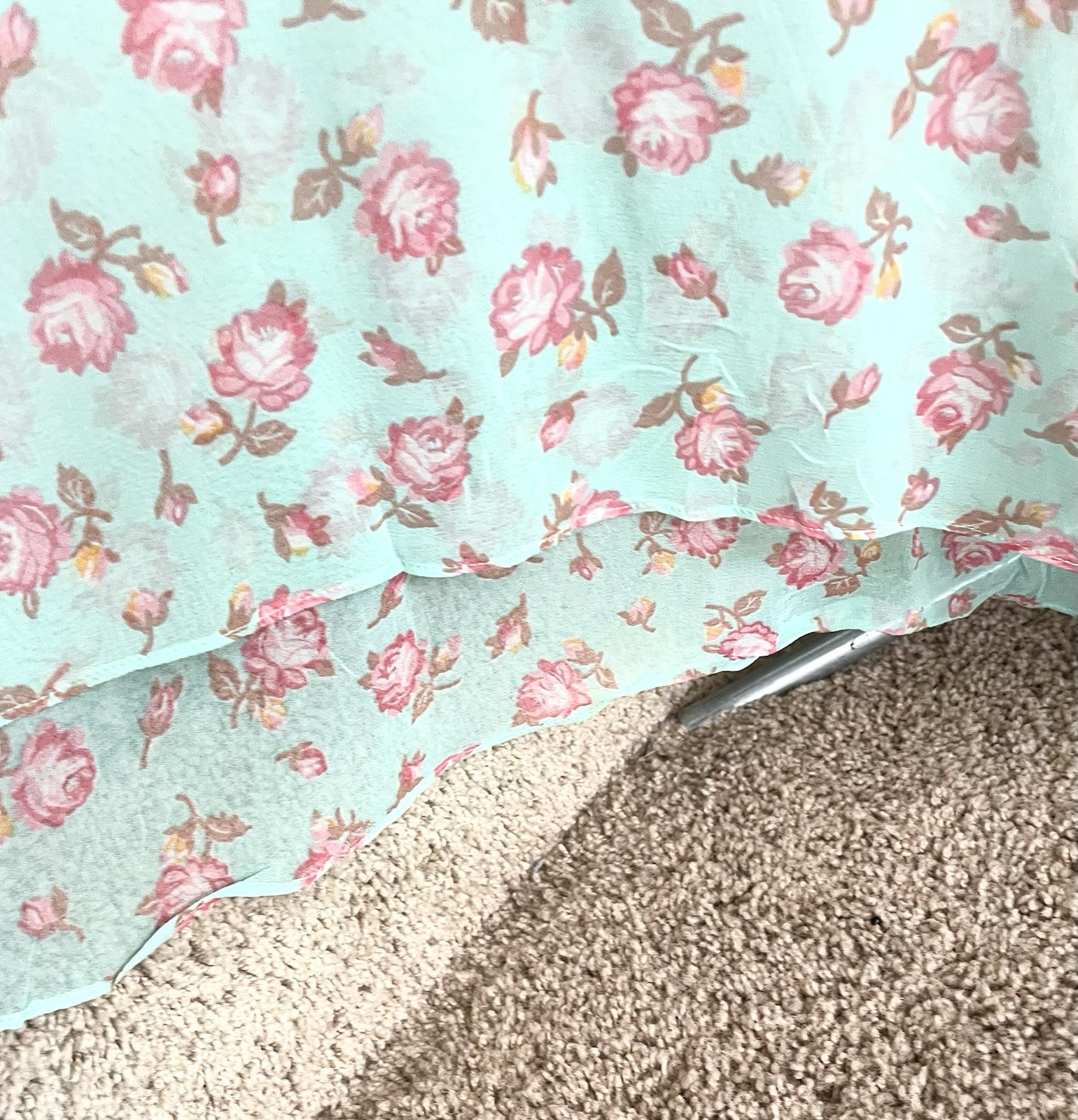 Vtg 70’s ALLEY CAT by BETSEY JOHNSON Chiffon Palazzo Pants Pink Roses Sz 7/8