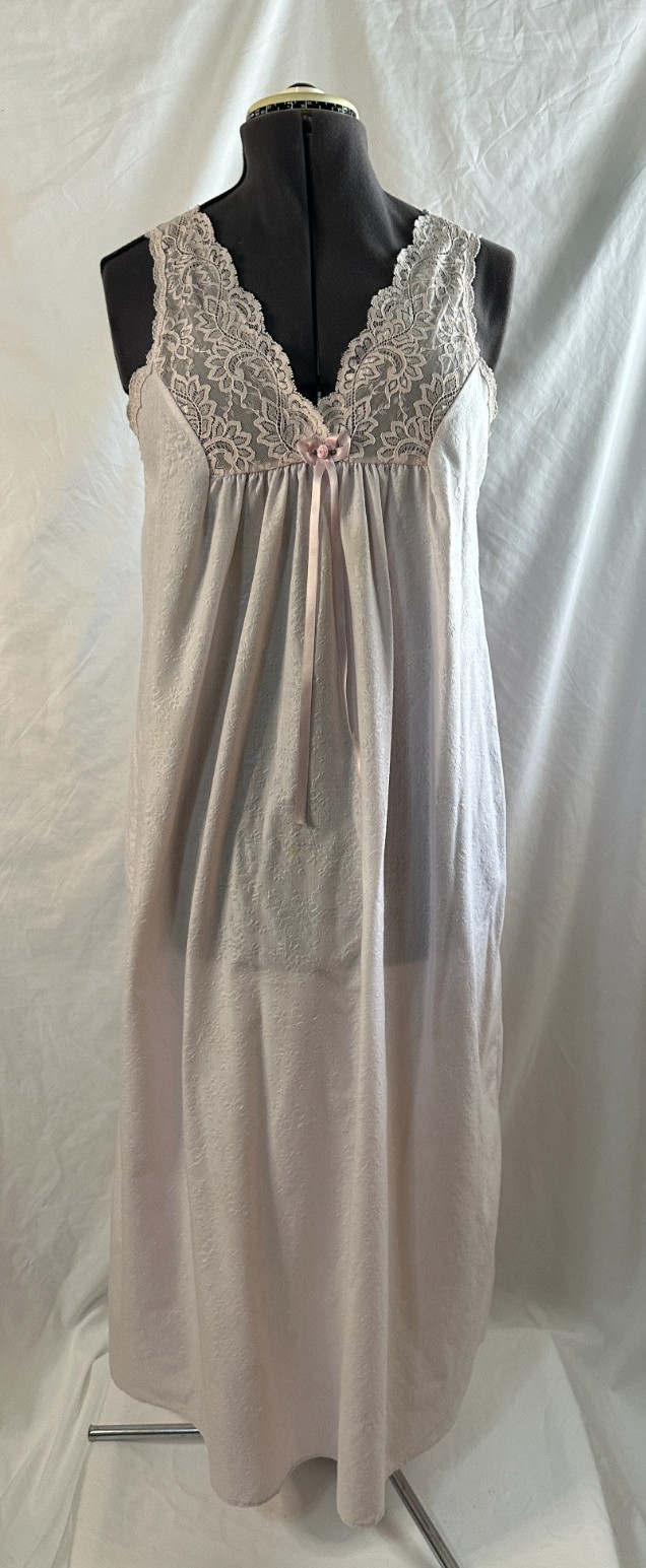 Vtg Gilligan O&rsquo;Malley Nightgown Robe Set Pink Medium Pink, Lace, Zip 2813 2613