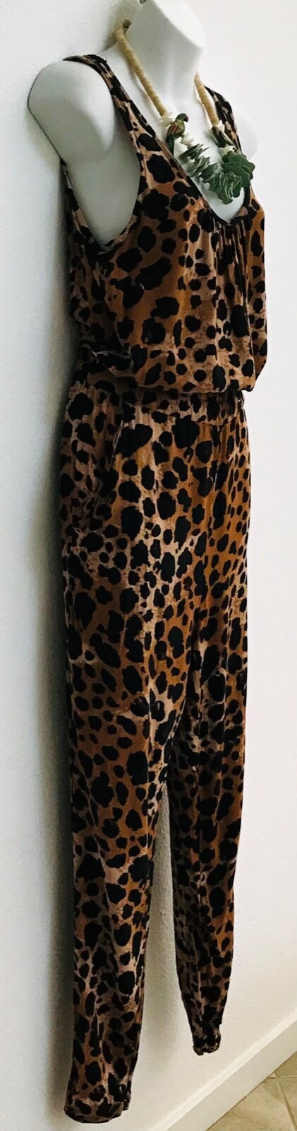 Vintage 90’s Slouchy LEOPARD JUMPSUIT S / M As-Is