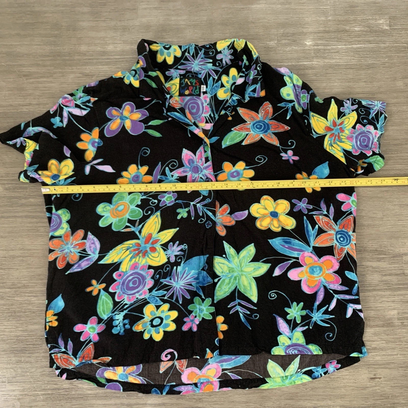 Rare Vintage Jams World 90s Night Bloom Hawaiian Shirt Women’s Floral Sz 2XL
