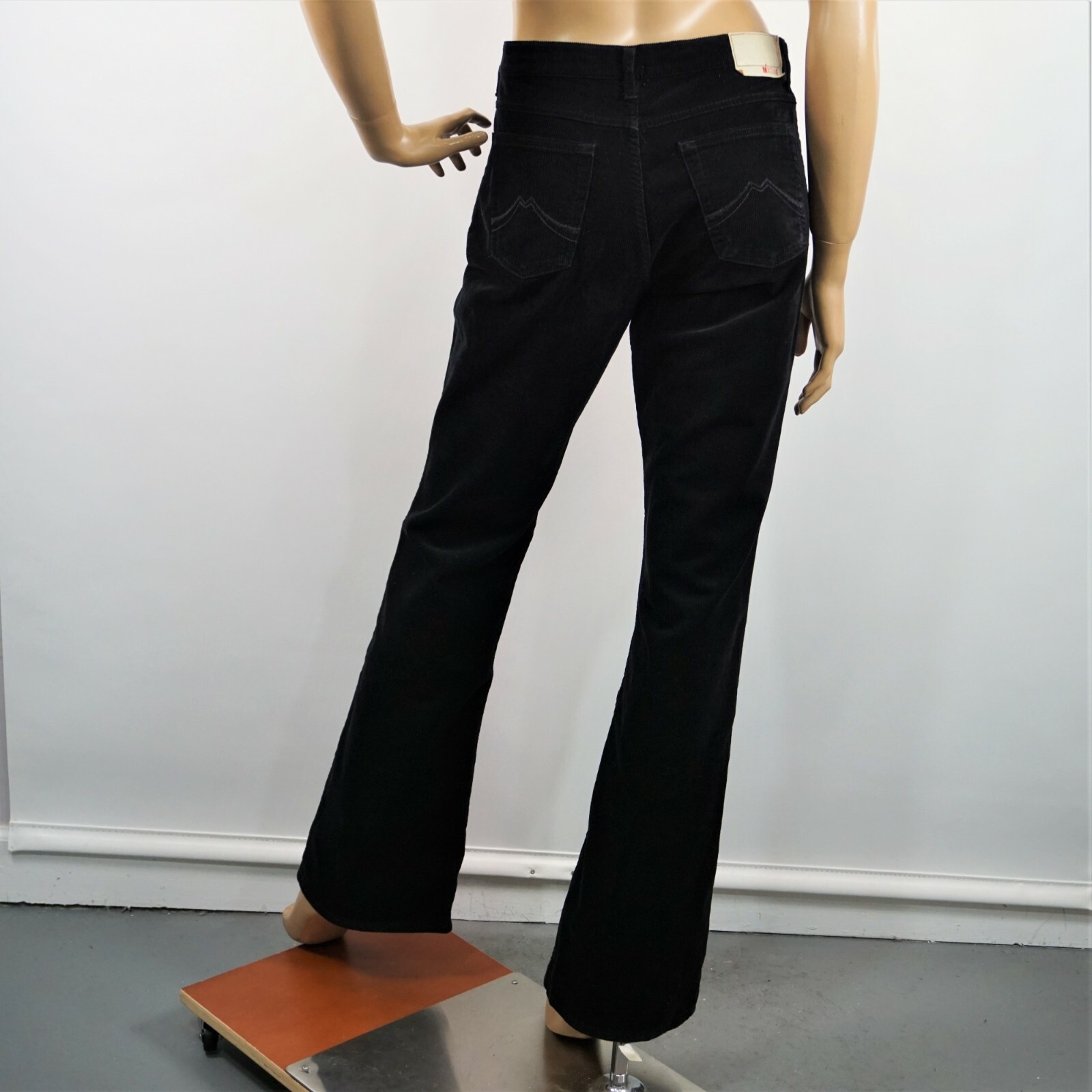 Mustang Corduroy Jeans Wide Leg Black 32 x 34 Vintage Germany