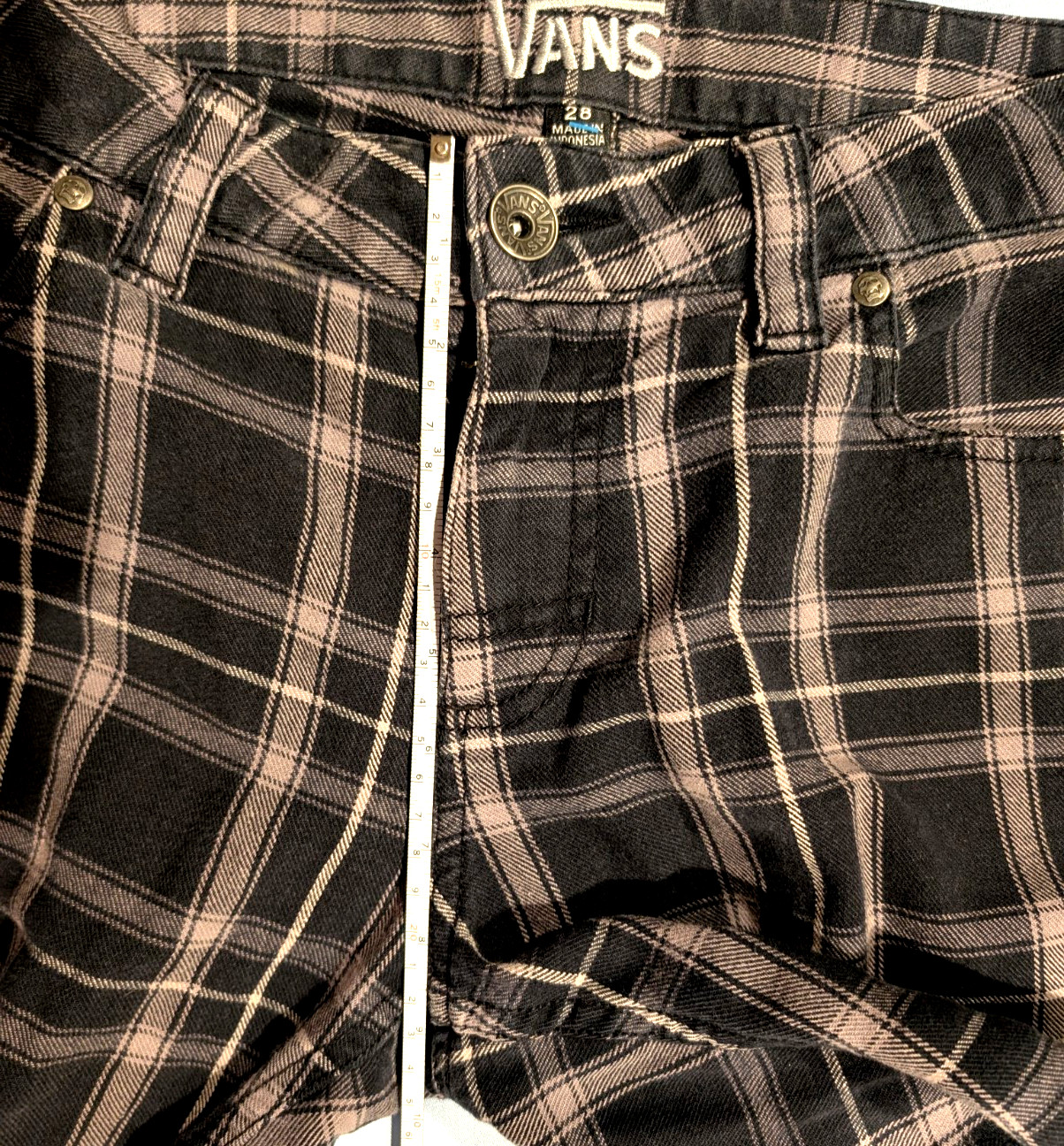 VANS plaid Low-rise Flattering Pants/Jeans retro classic super cute! womens