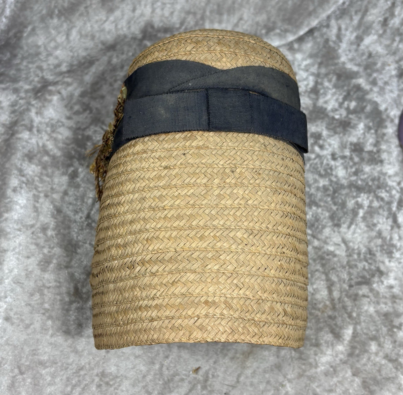 Rare! Antique c1850 Antebellum Woven Straw Child or Doll Poke Capote Hat Bonnet!