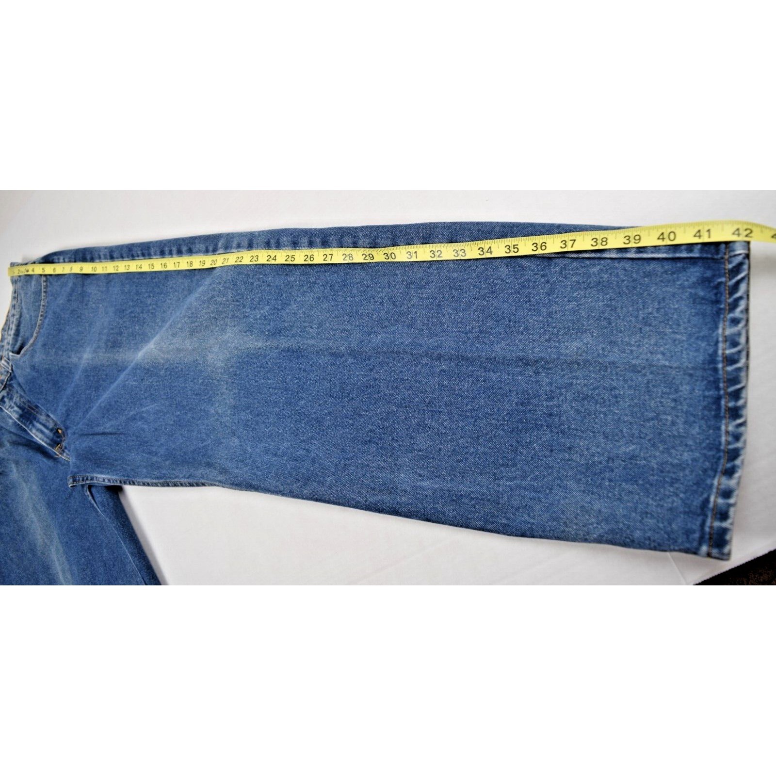 VTG Polo Jeans 33 x 3290s Ralph Lauren Blue Banner Jean Relax Fit Strait Leg