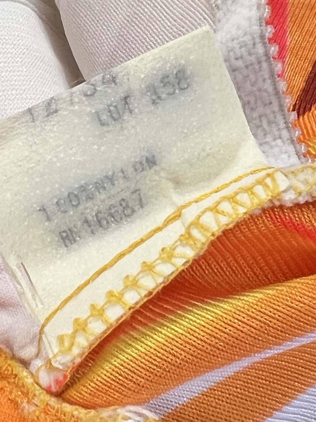 VTG 60s Union Made Abstract Orange Yellow & Brown Skirt Cover Swim Suit Med