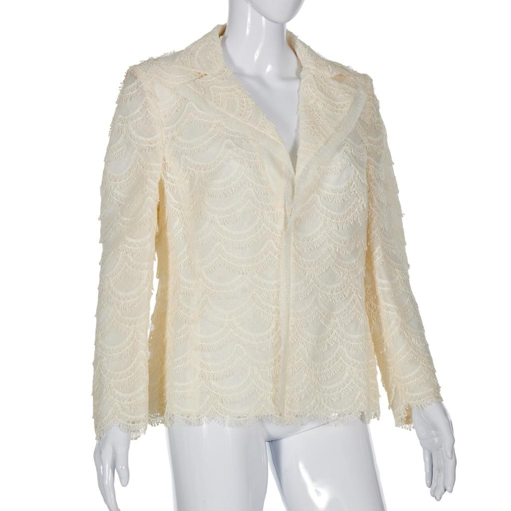 Vintage Akris Bergdorf Goodman Suit Jacket Cream Lace Tulle 38&Prime; Bust