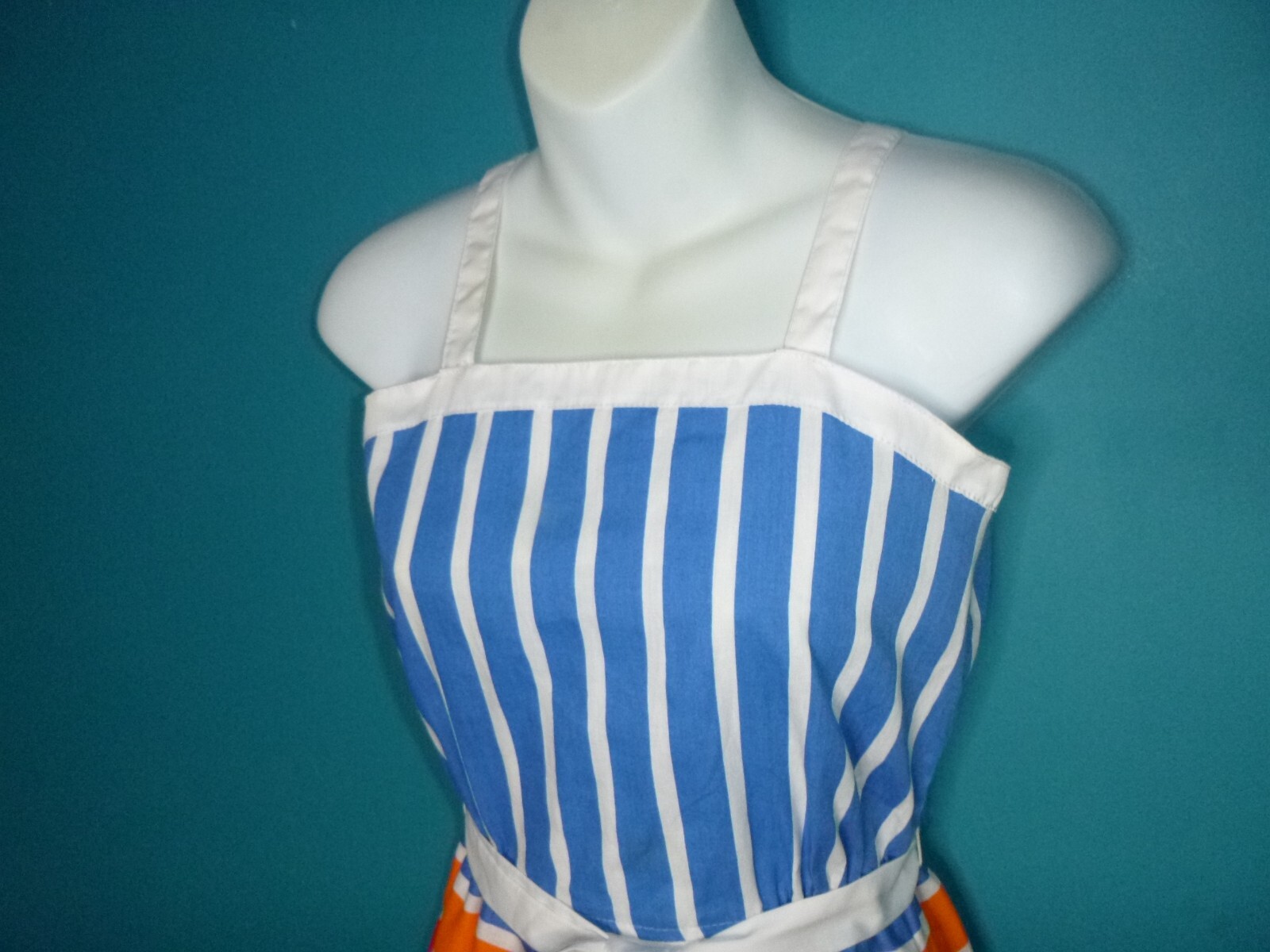 Vtg 70s Wadsworth Wellington Rainbow Stripe Cotton Blend Sundress Sz S