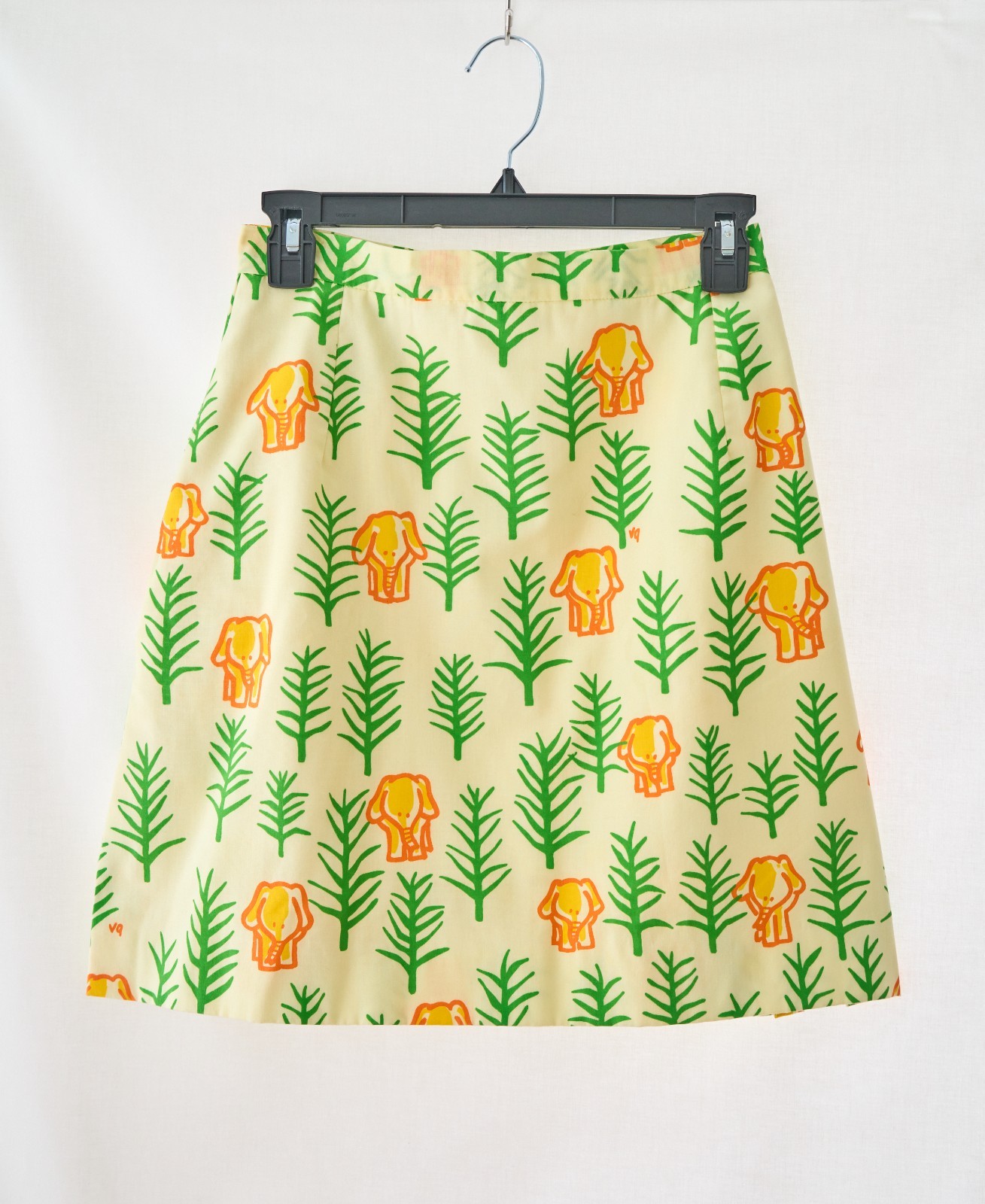 Vtg Vested Gentress Hand Screen Print A-Line Skort Skirt Elephant Sz 10 Sm 1970s