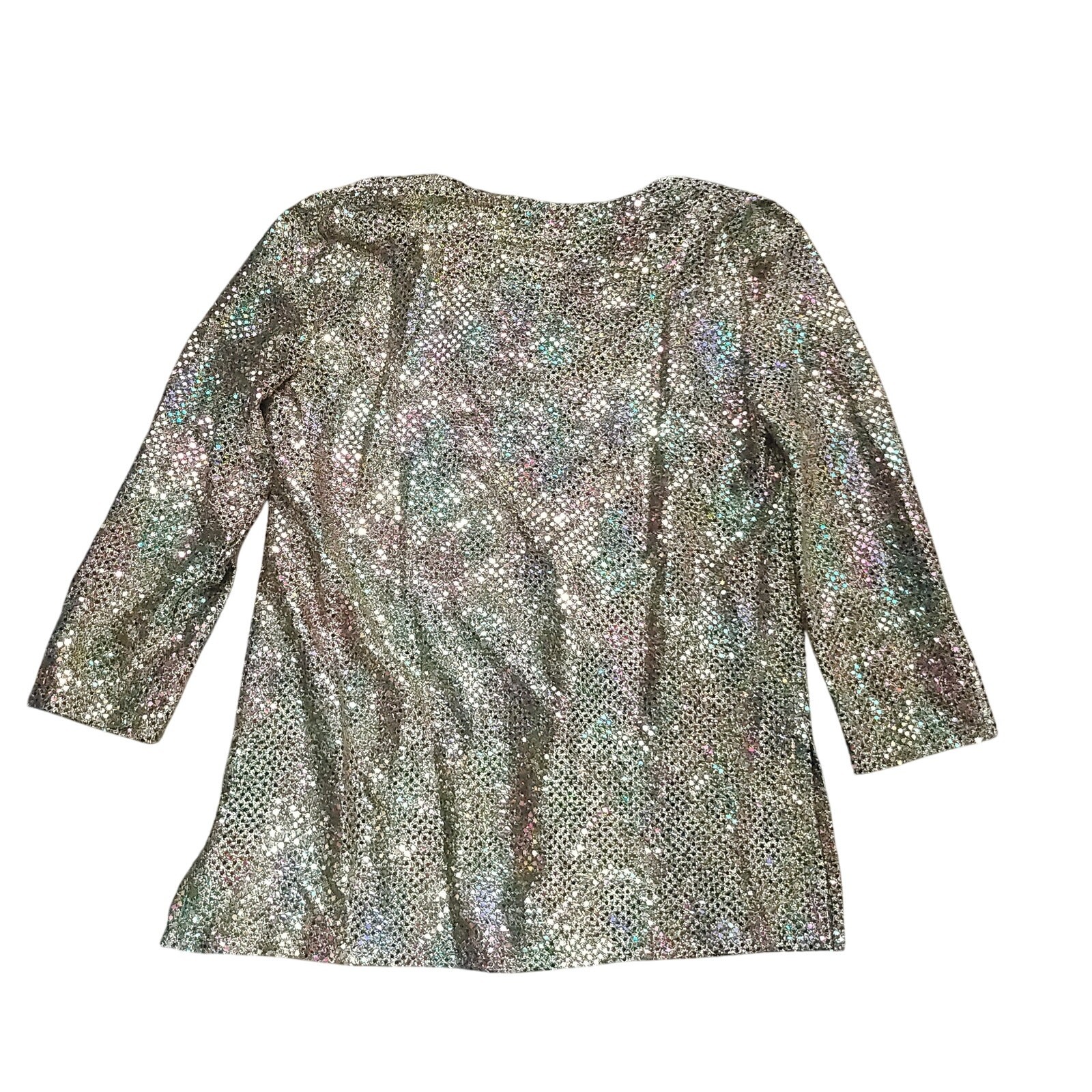 Vintage Another Thyme Womans Shirt Sparkles Glittery Multi-Color estimated S/M