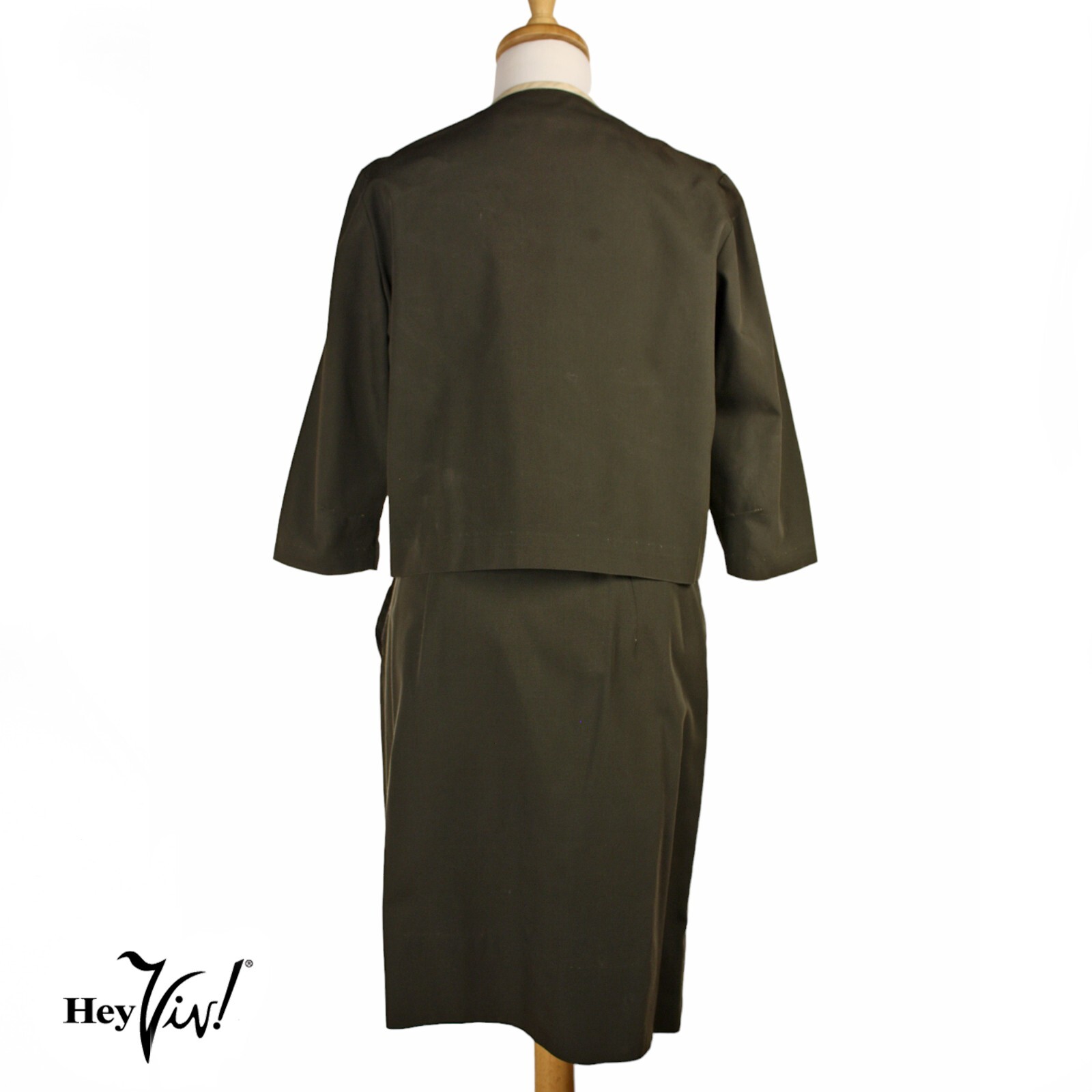 Vintage Dark Green Embroidered Jacket and Metal Zip Skirt B38 W27 – Hey Viv