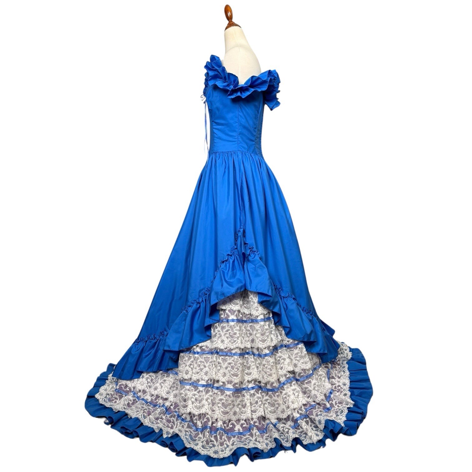 FLIRTATIONS Blue Colonial Victorian Gown Size 6 Vintage Alfred Angelo Dress
