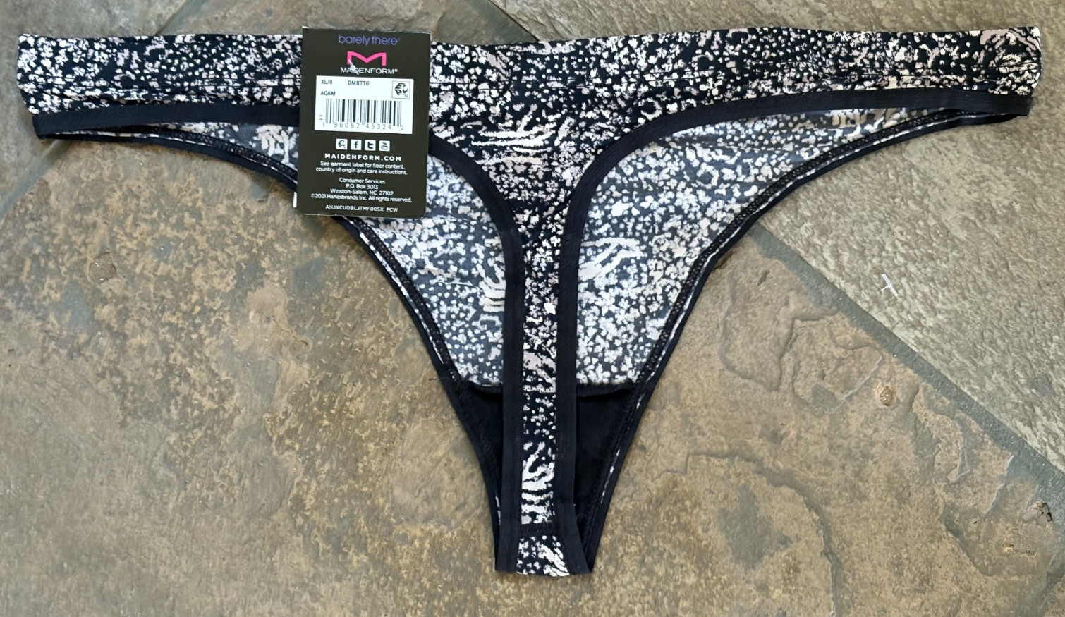 Maidenform 8/XL Silky Smooth Barely There Multi Color Thong Panties #DMBTTG NWT