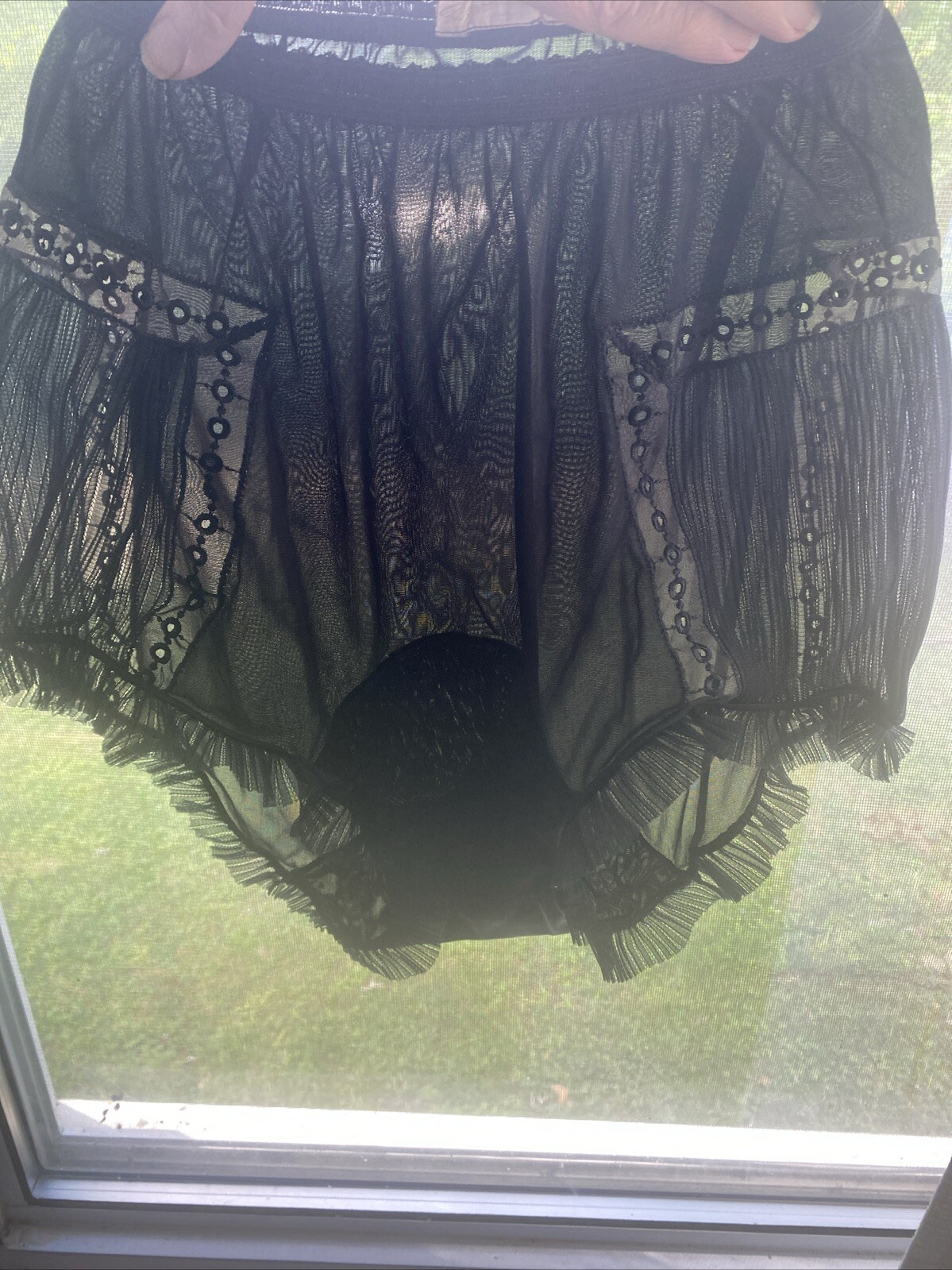 Vintage Roger’s Nylon Under Ware Panties Black Lace Gorgeous!