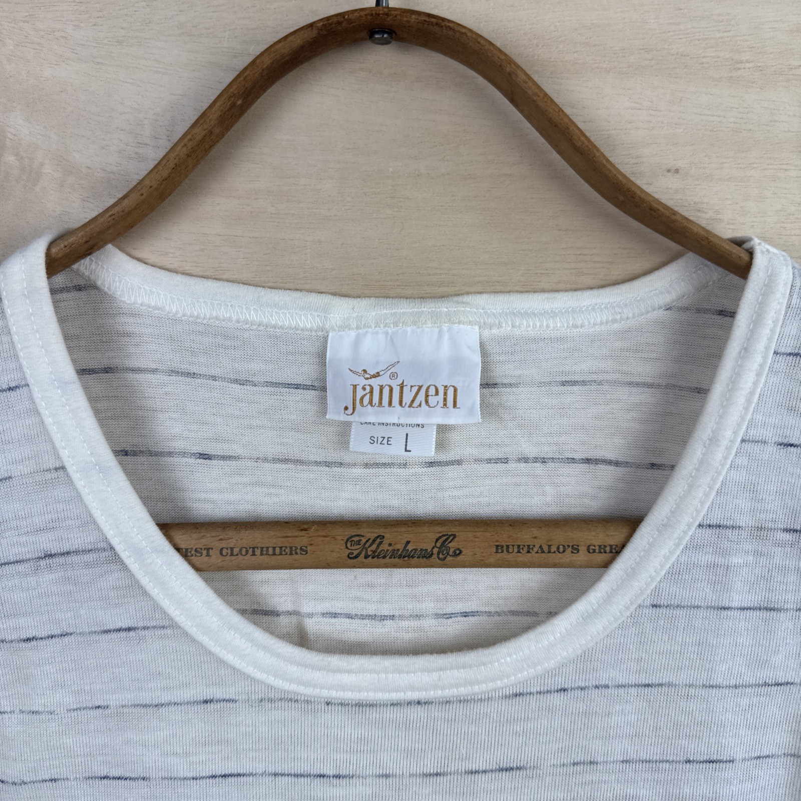 Vintage 70s Jantzen Striped Knit Tank Top Geometric Pattern Summer USA Sz Lg