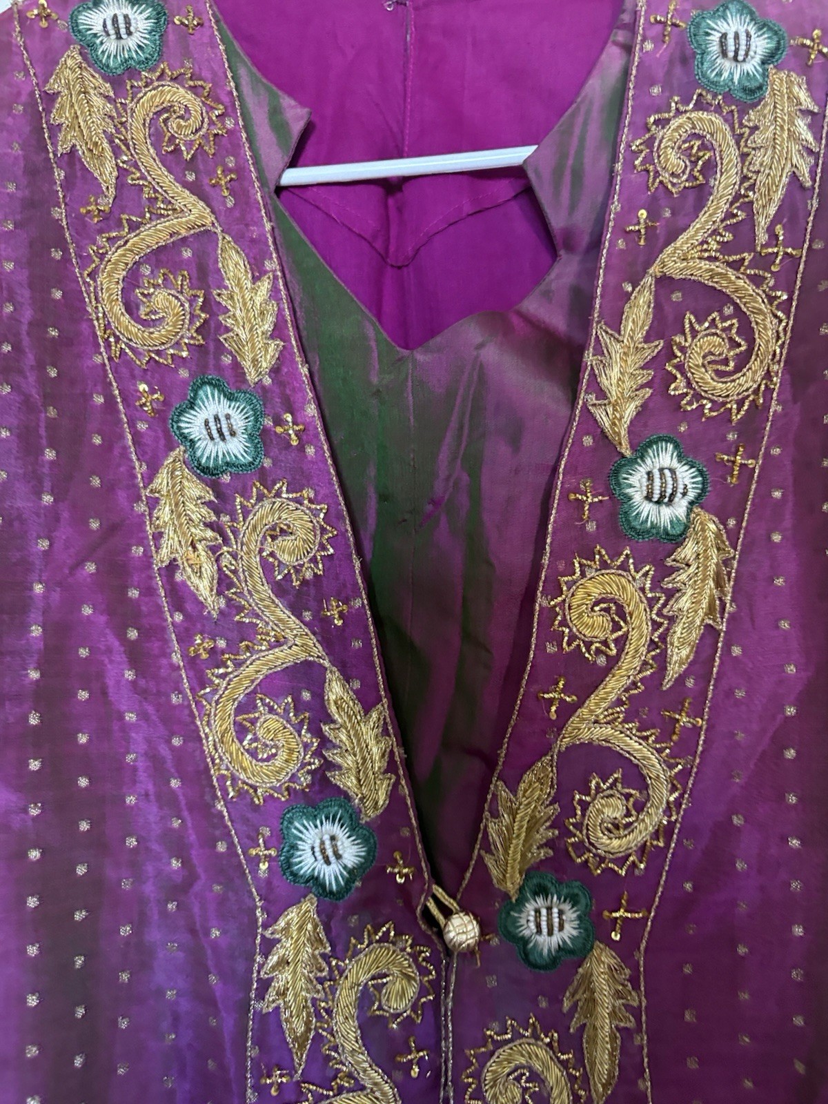 Purple Gold Kaftan Caftan Embroidered Beaded Custom Made – Aprox Size S/M