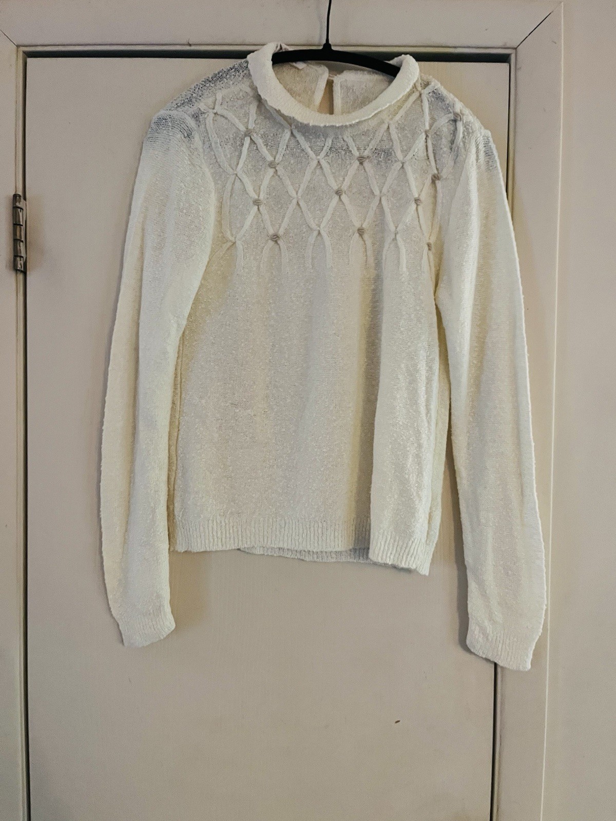VTG 70s Cottagecore Prairie Victorian Edwardian Revival Knit Jumper Sweater S