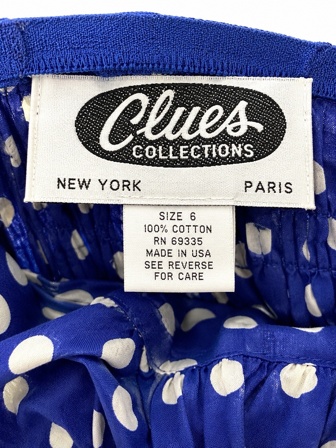 Vintage Clues Collections Polka Dot Strapless Dress Made USA Size 6