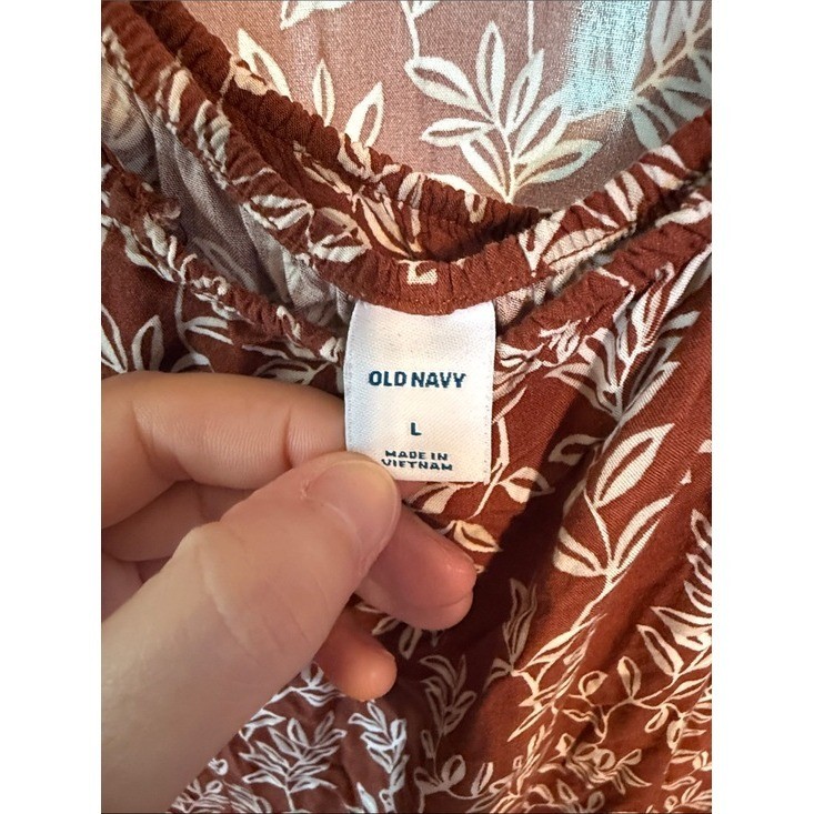 Old Navy Womens Rust Floral Adjustable Strap Midi Slip Dress Large Floral Leaf