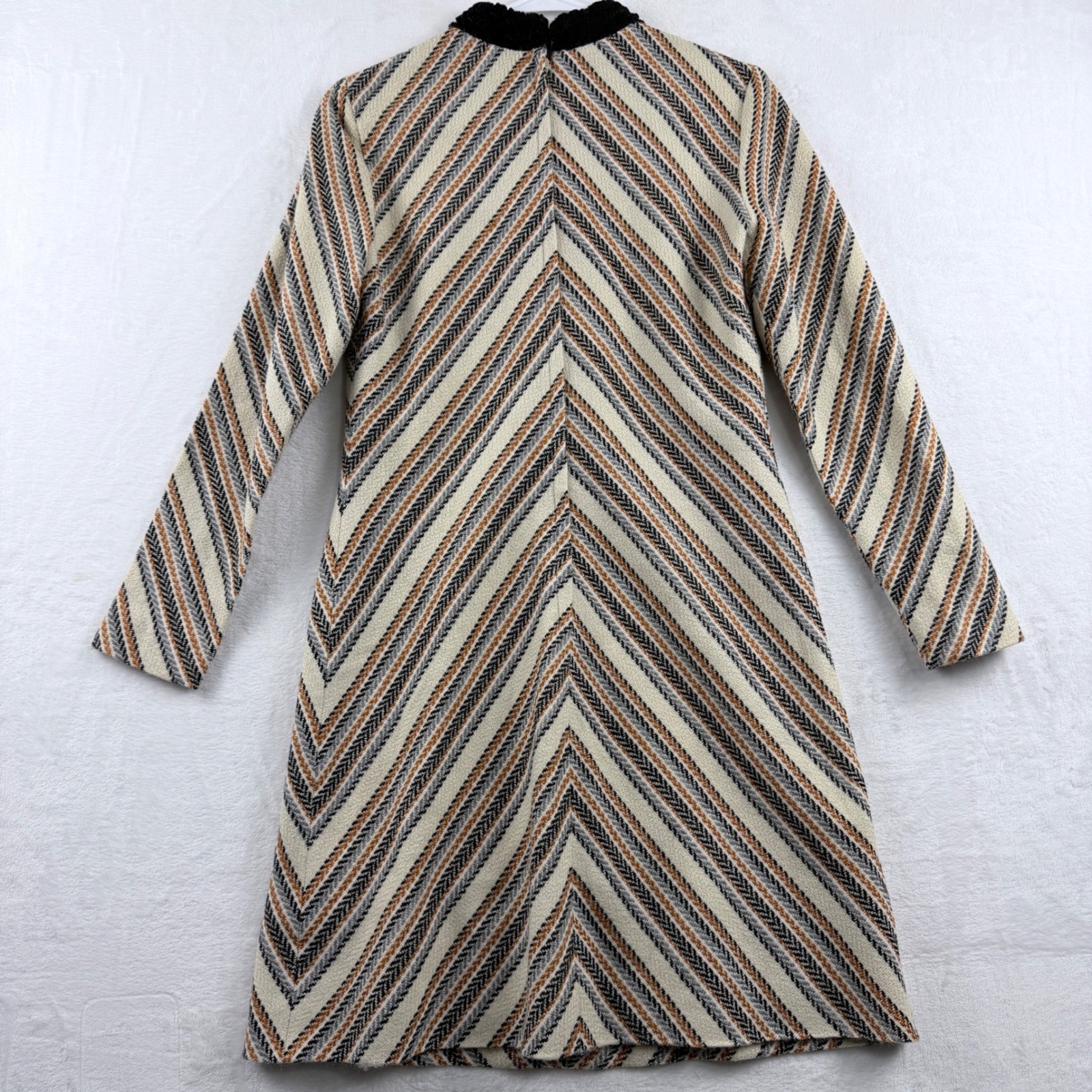 S Eisenberg California Chevron Mock Neck Sweater Dress Retro Boho No Size Tag