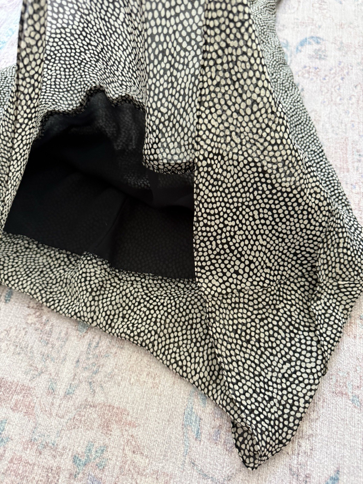 Shomi Black & White Polka Dot 100% Silk Midi Dress Size 8 Vintage 90s Y2K