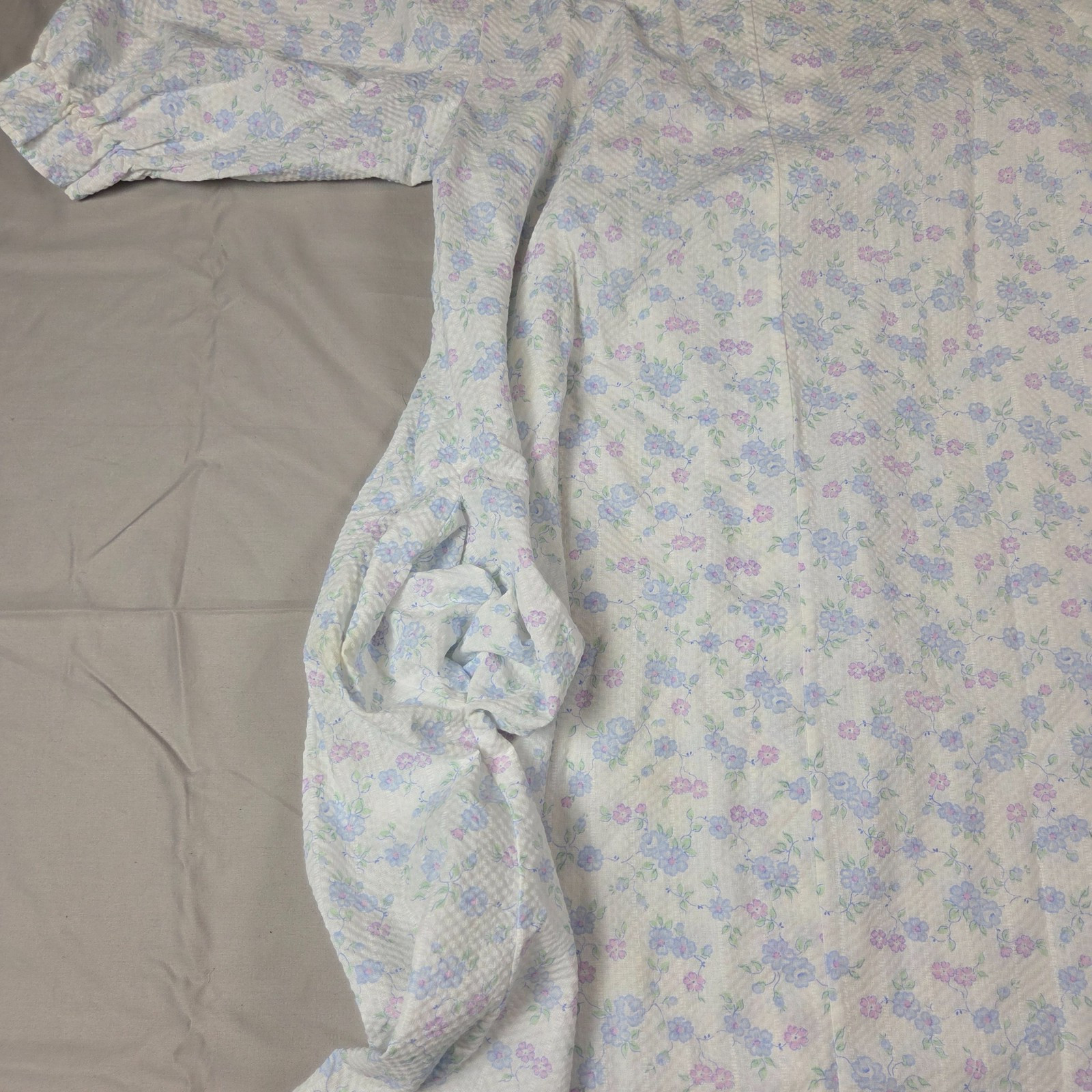 VTG Gilligan & O’Malley Floral Robe Gown Short Sleeve with Pockets & Snaps
