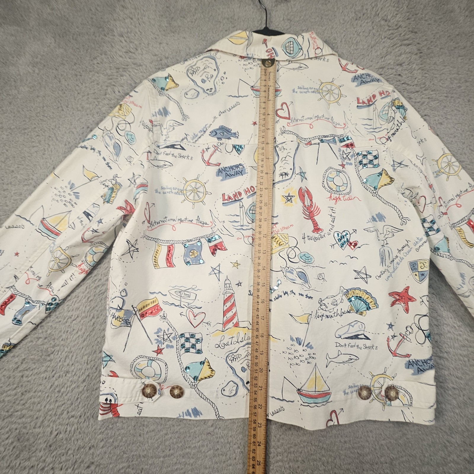 Vtg Graff Nautical Jacket Womens M Coastal Grandma Ecclectic Preppy Cruise Vacay