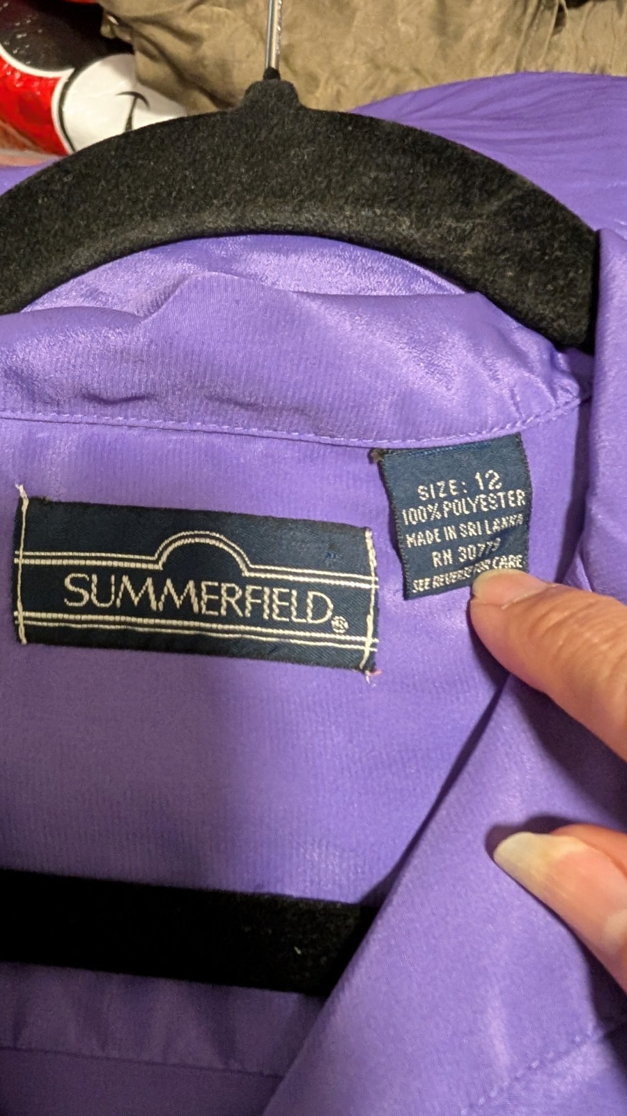 Vintage Summerfield Purple Camp Shirt Size 12 Hidden Button Pleated Blouse 80-90