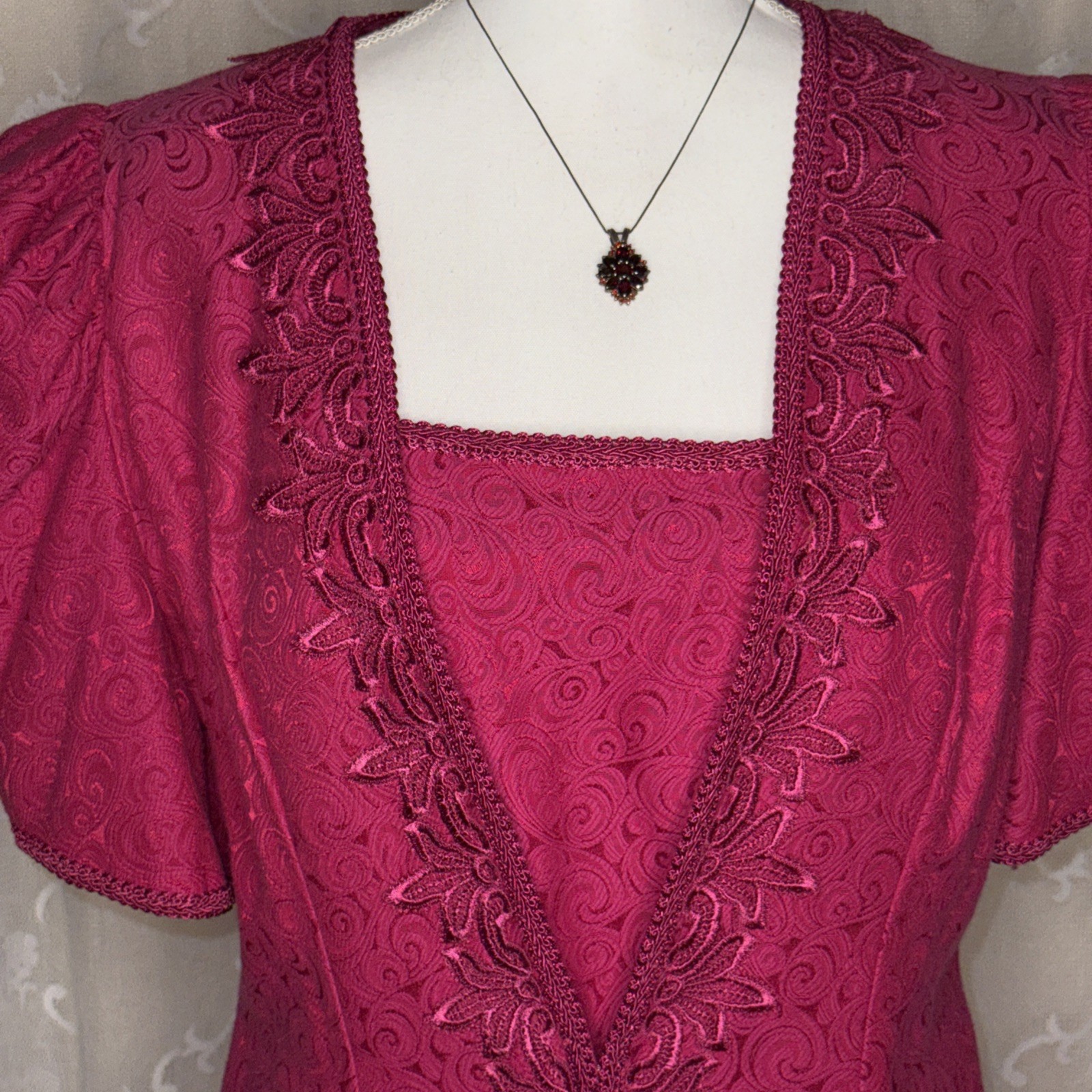 Vintage Cachet Pink Unlined Sleeveless Cocktail Dress & Matching Jacket 13-14