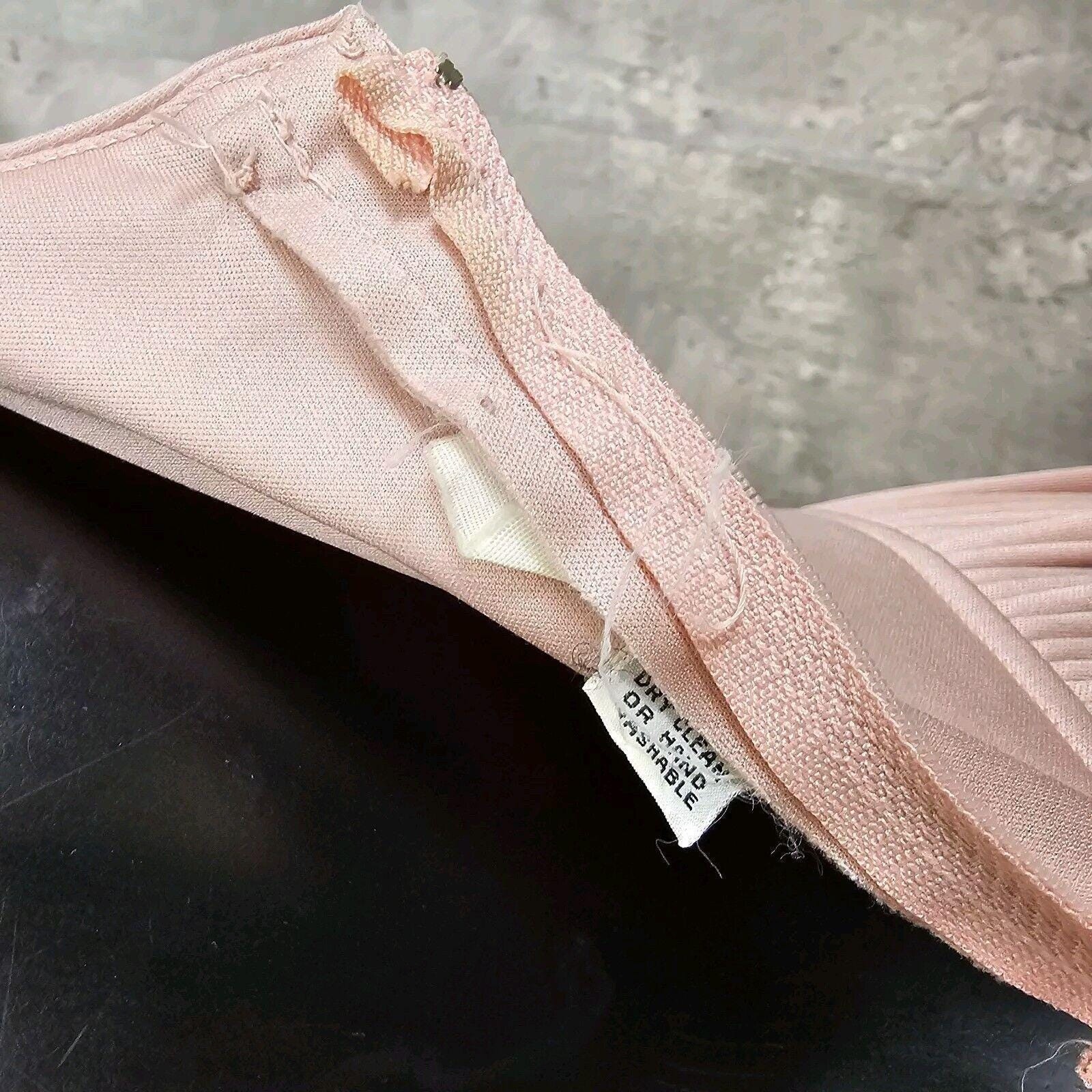 Vintage Alfred Werber Pink Pleated Halter Midi Dress 70s Sleeveless Size M