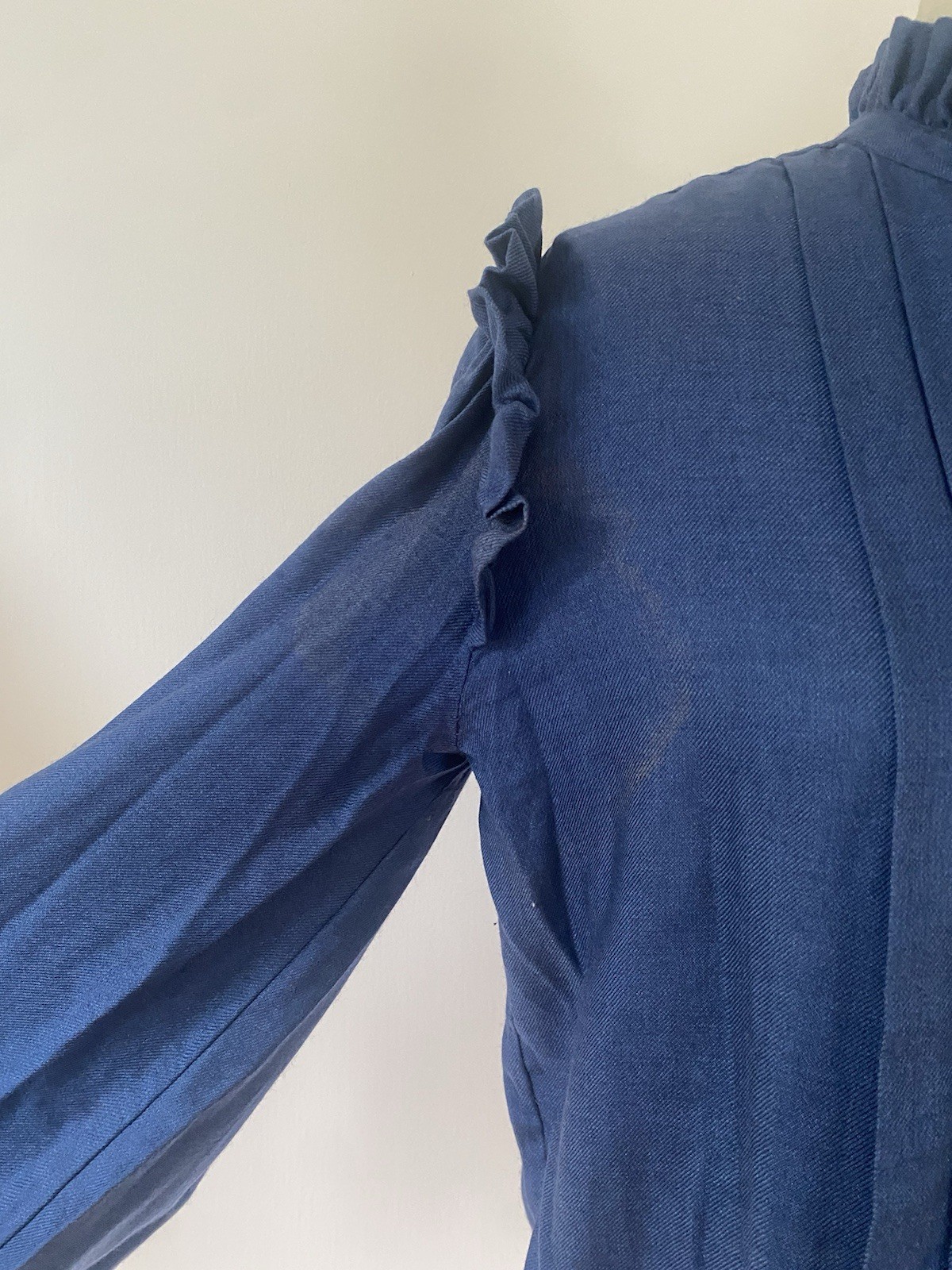 Gucci Vintage 1970&rsquo;s Ruffle Blouse Lightweight Wool/silk Blend