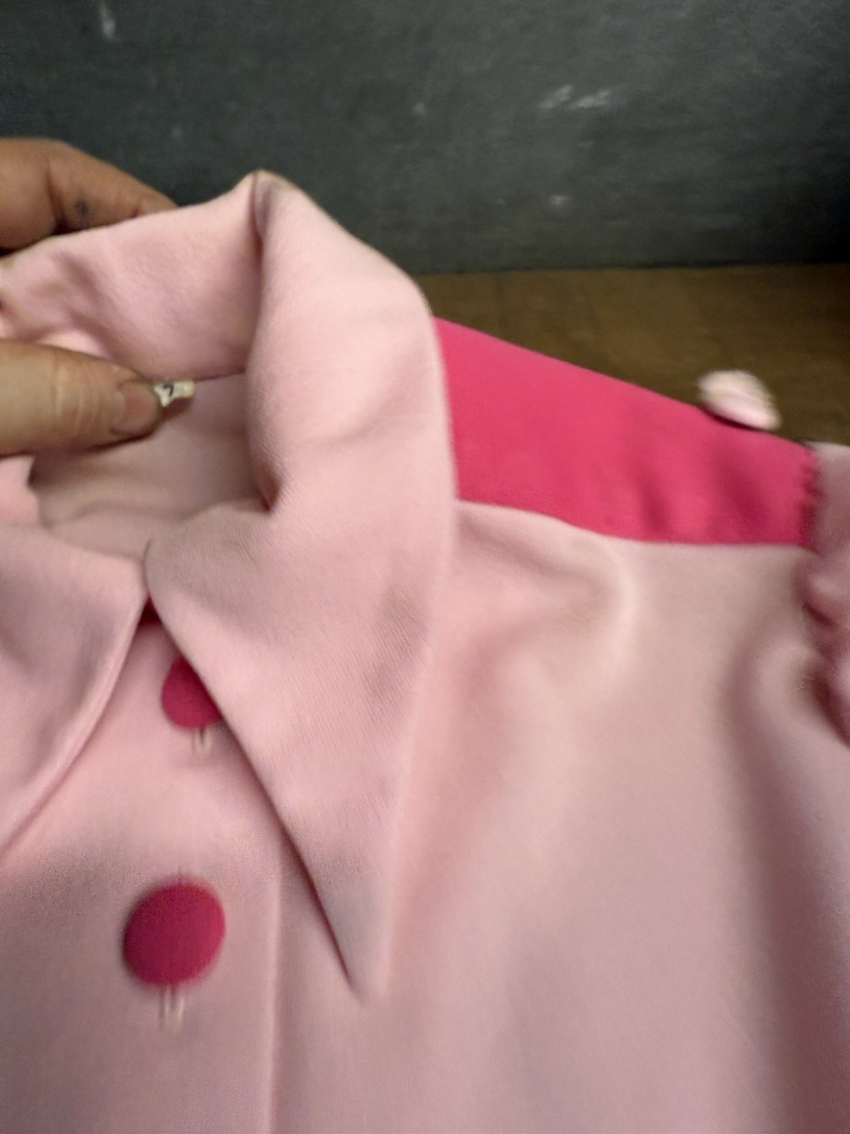 Vintage Early 1900s Retro Pink Button Up Dress Womens Workwear Clothing USA