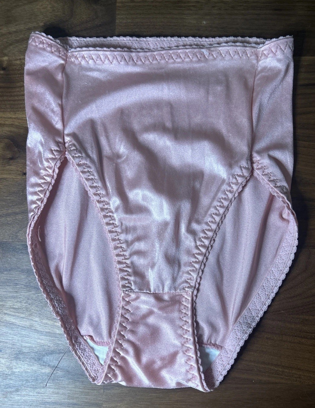 Vtg Cupid Panties Pink Second Skin Satin Hit Cut Lite Shaping Size Small Shiny