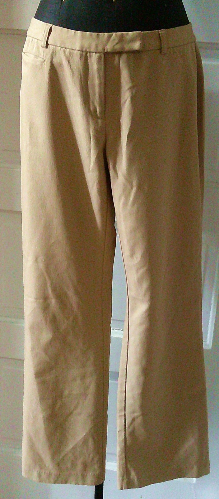 EXPRESS Stretch 90&rsquo;S Tan Flat Front Dress Pants Slacks Trouser 5/6 R