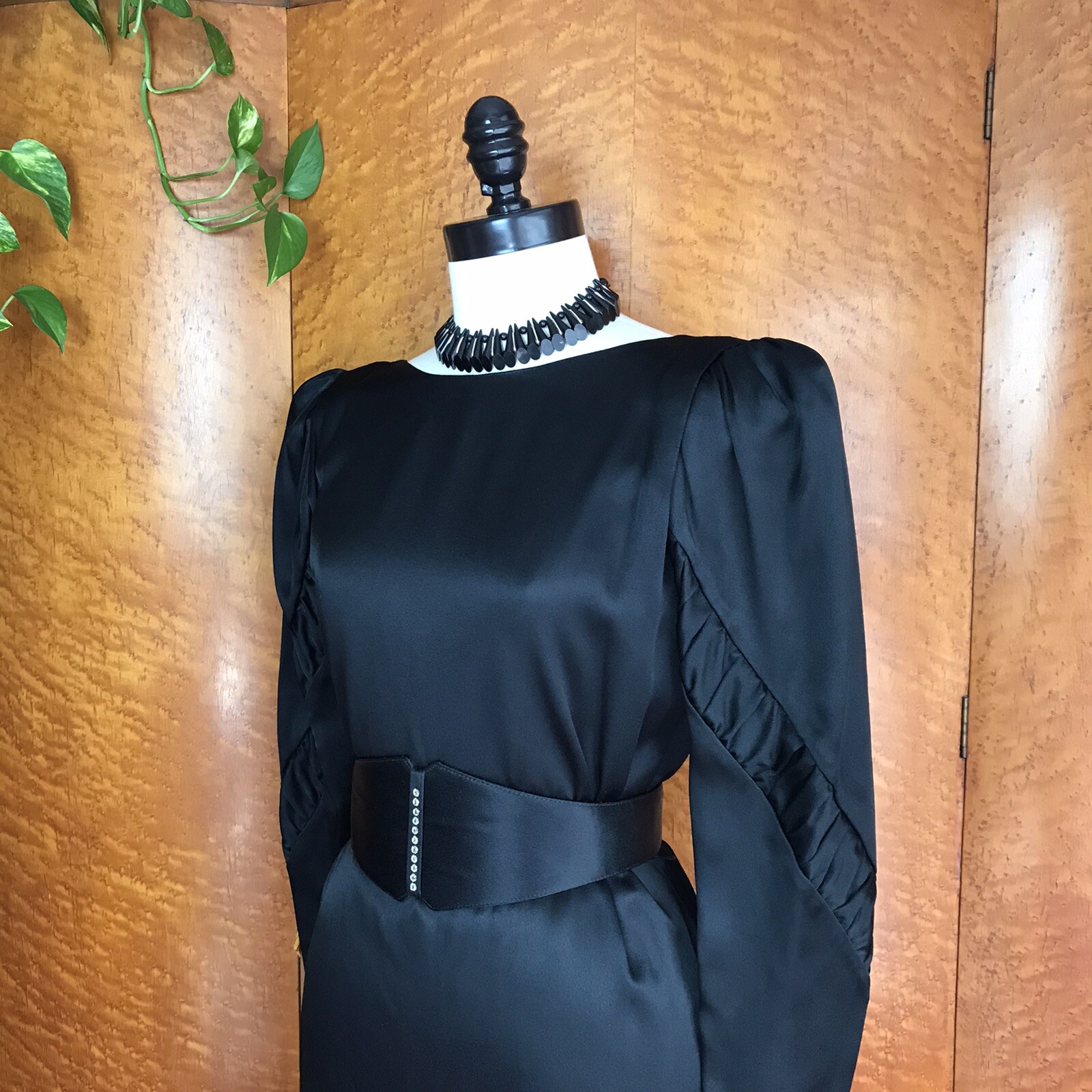 Designer 70’s 70s does 40’s 40s Vintage Black Ala Carte Cocktail Evening Dress M