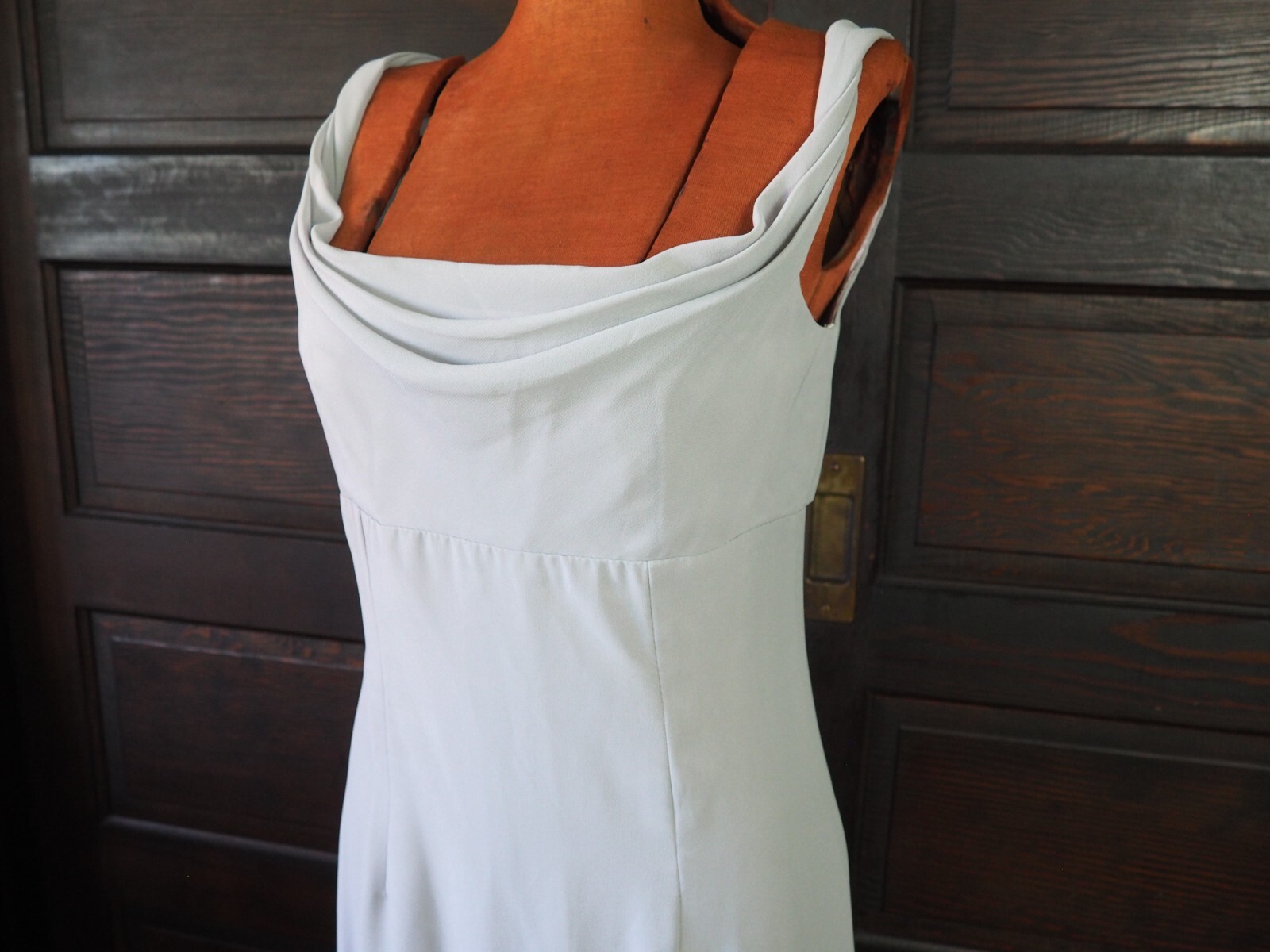 VTG 90s Bari Jay Gray Chiffon Maxi Formal Dress Sz 5-6 USA Union