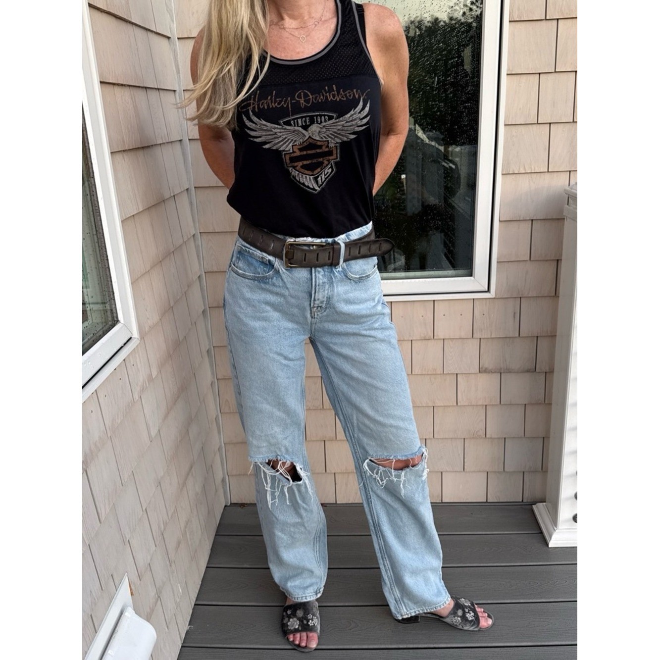 Good American Vintage Low Loose Relaxed Distressed Jeans Festival 90s Boho