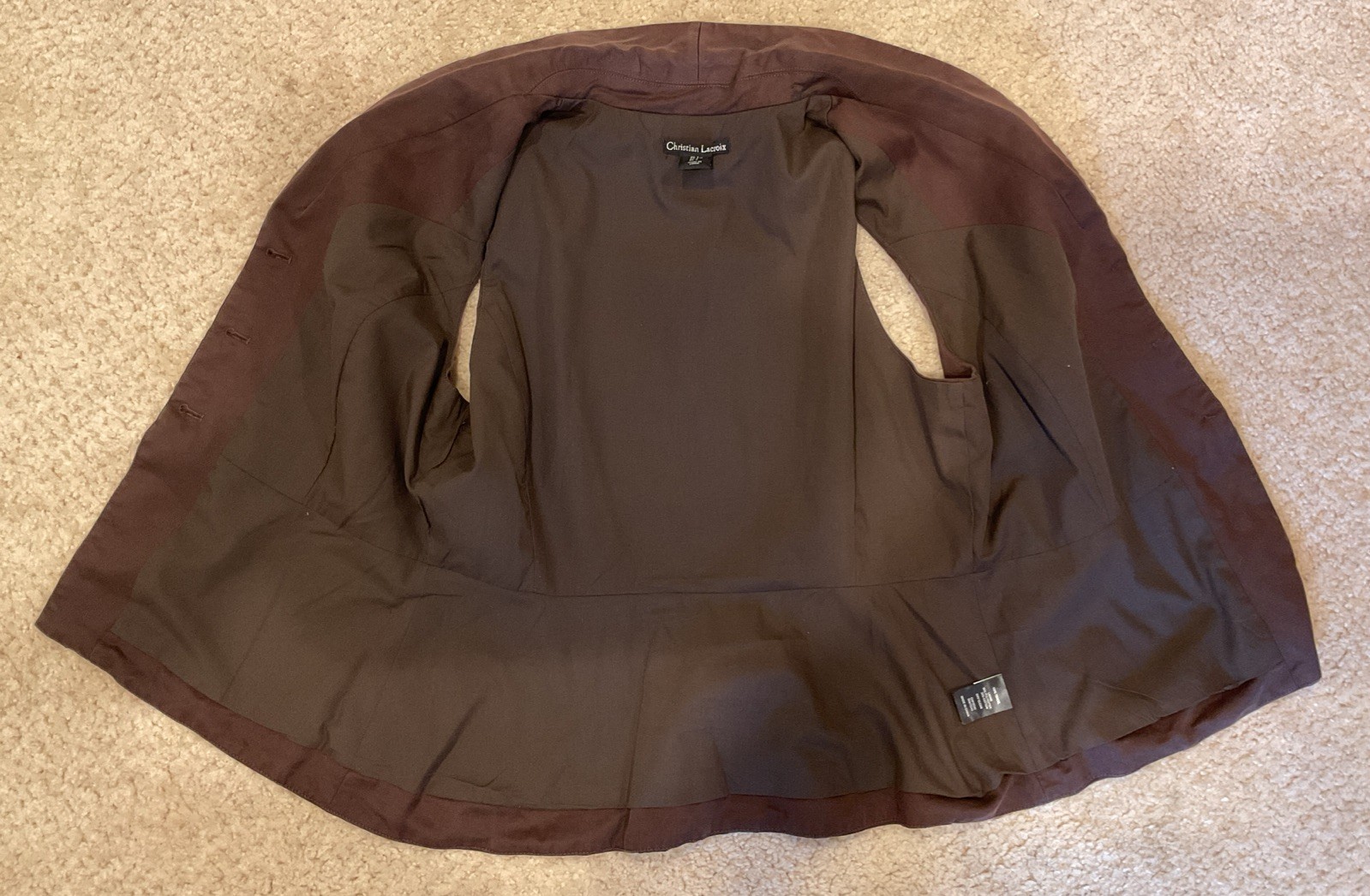 Vintage Christian Lacroix Women’s Fitted Suit Vest Brown Size L