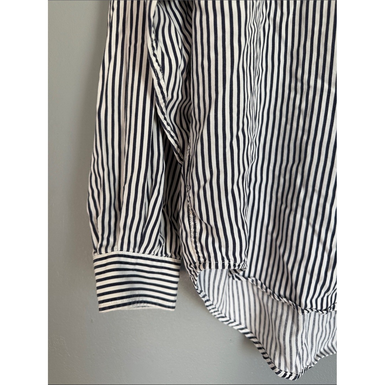 Vintage LizSport Striped Button Down Shirt Embroidered Crest Pocket Medium