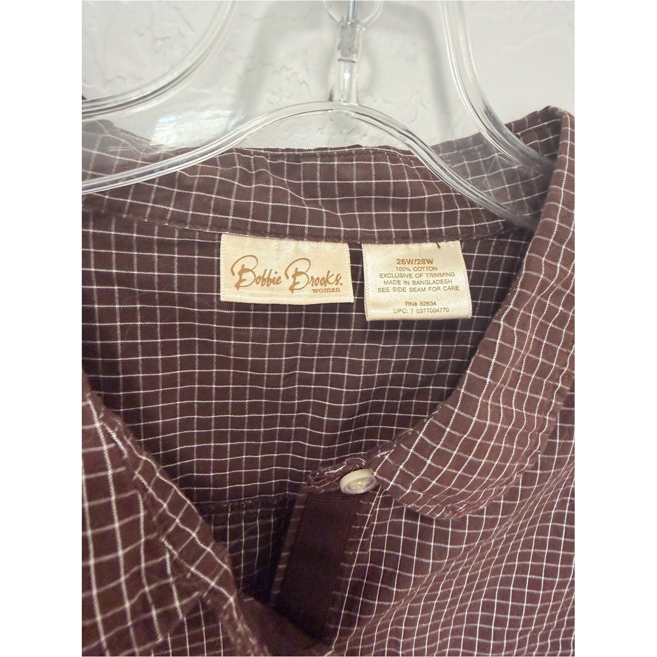 Vtg fall pumpkin scarecrow Plaid Button-Up Shirt plus 26 28W embroidered