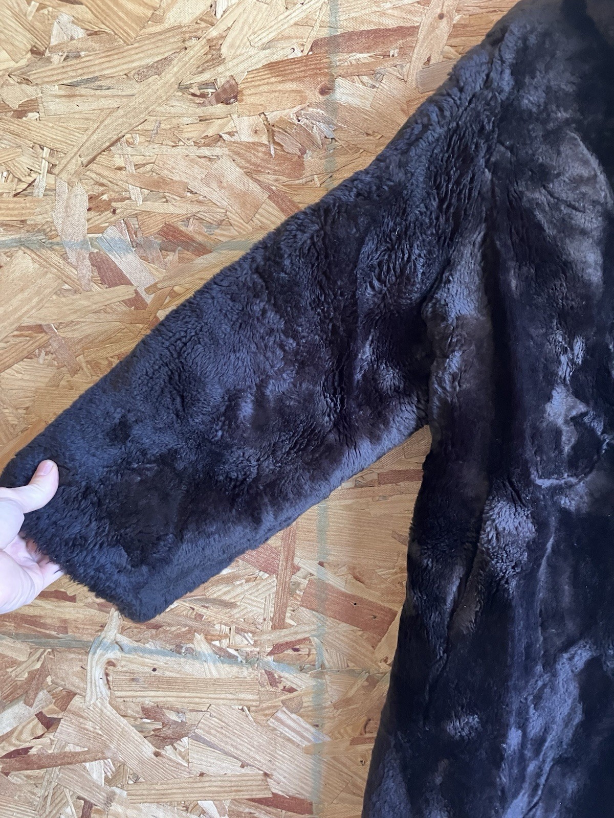 vintage womans fur coat 1970s needs some work no tag old clothing