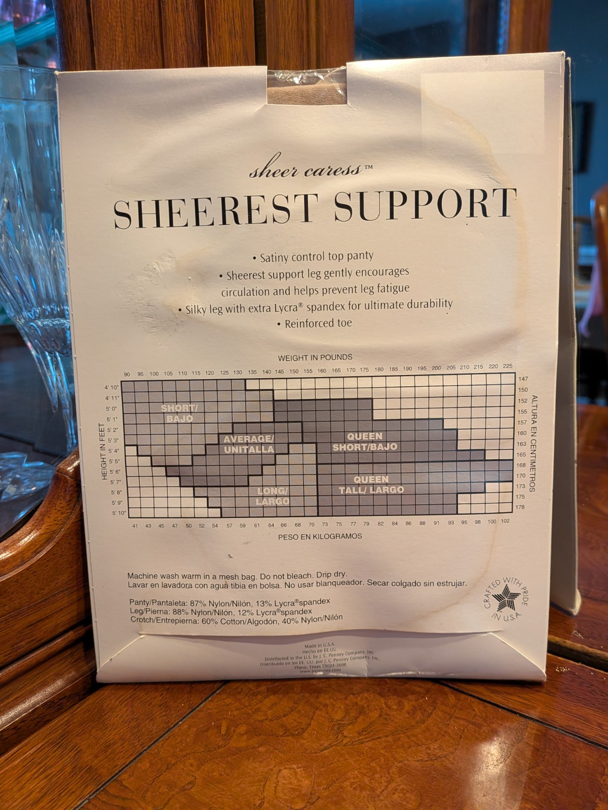 JCP Sheer Caress Sheerest Support Pantihose In Oatmeal Average