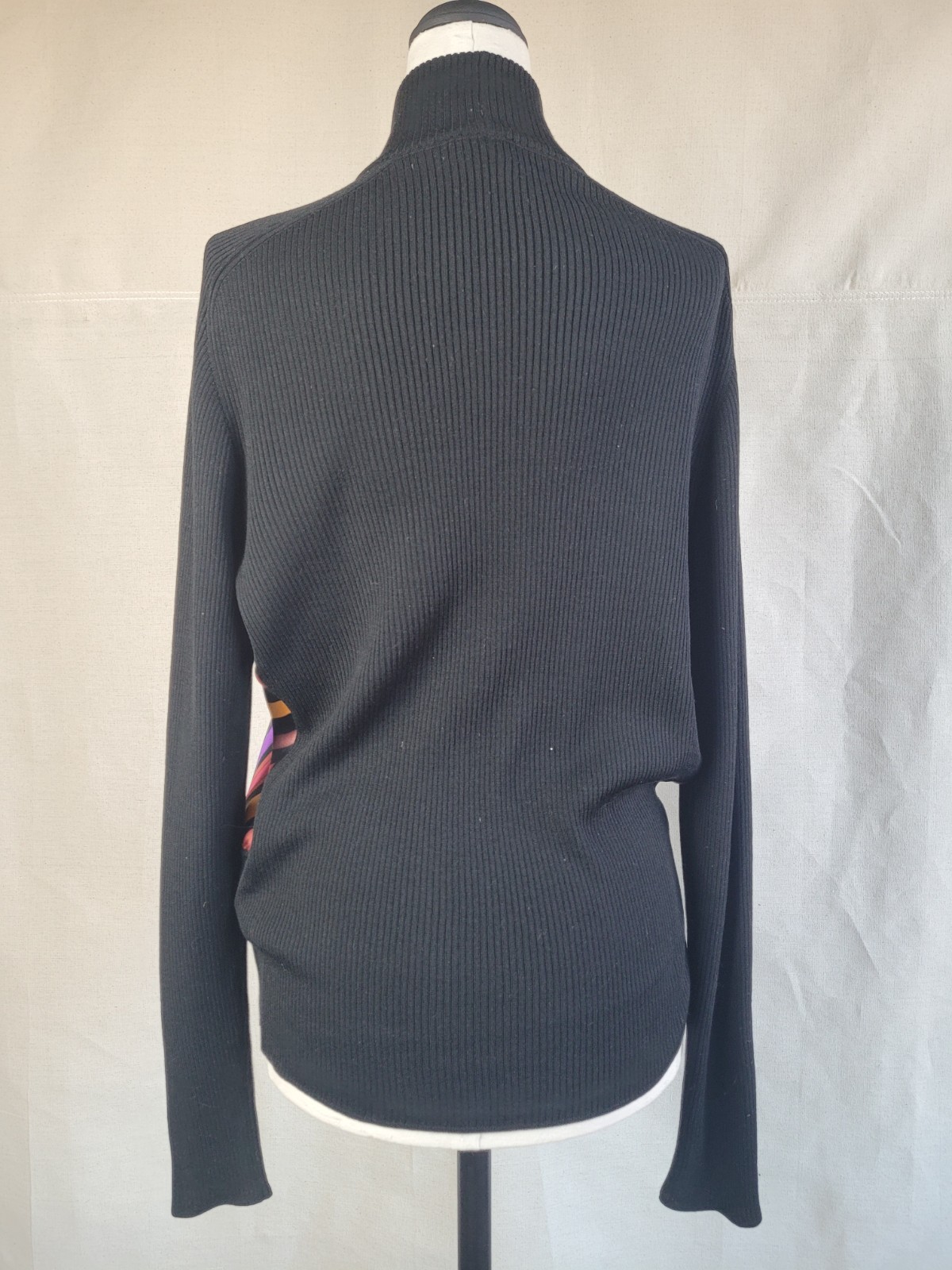 1990s Emilio Pucci bright geometric sweater blouse in silk and wool Sz S