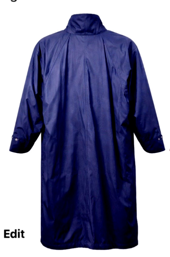 Misty Harbor Womens 3X Reversible Hooded Raincoat Navy Plaid Vinyl Plus Size