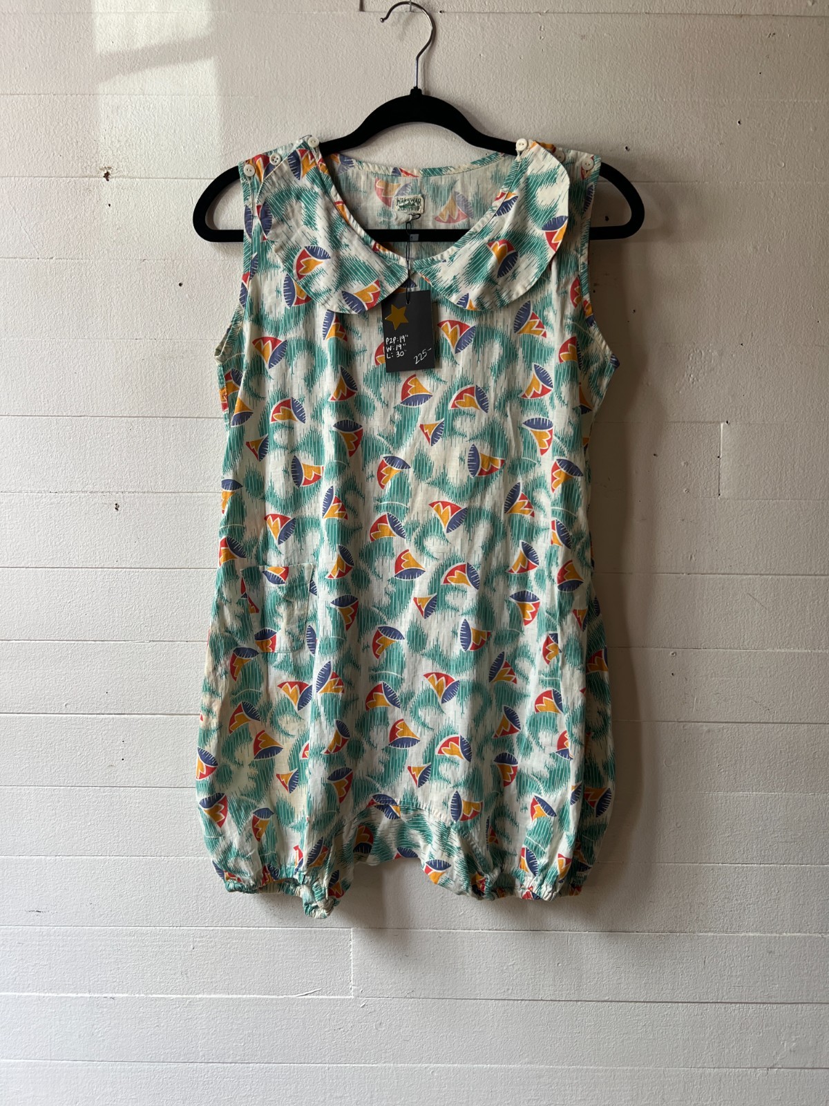Vintage 1930s Man O&rsquo;war PLAYSUIT Romper Jumpsuit Novelty – 38x38x30 – AR FL