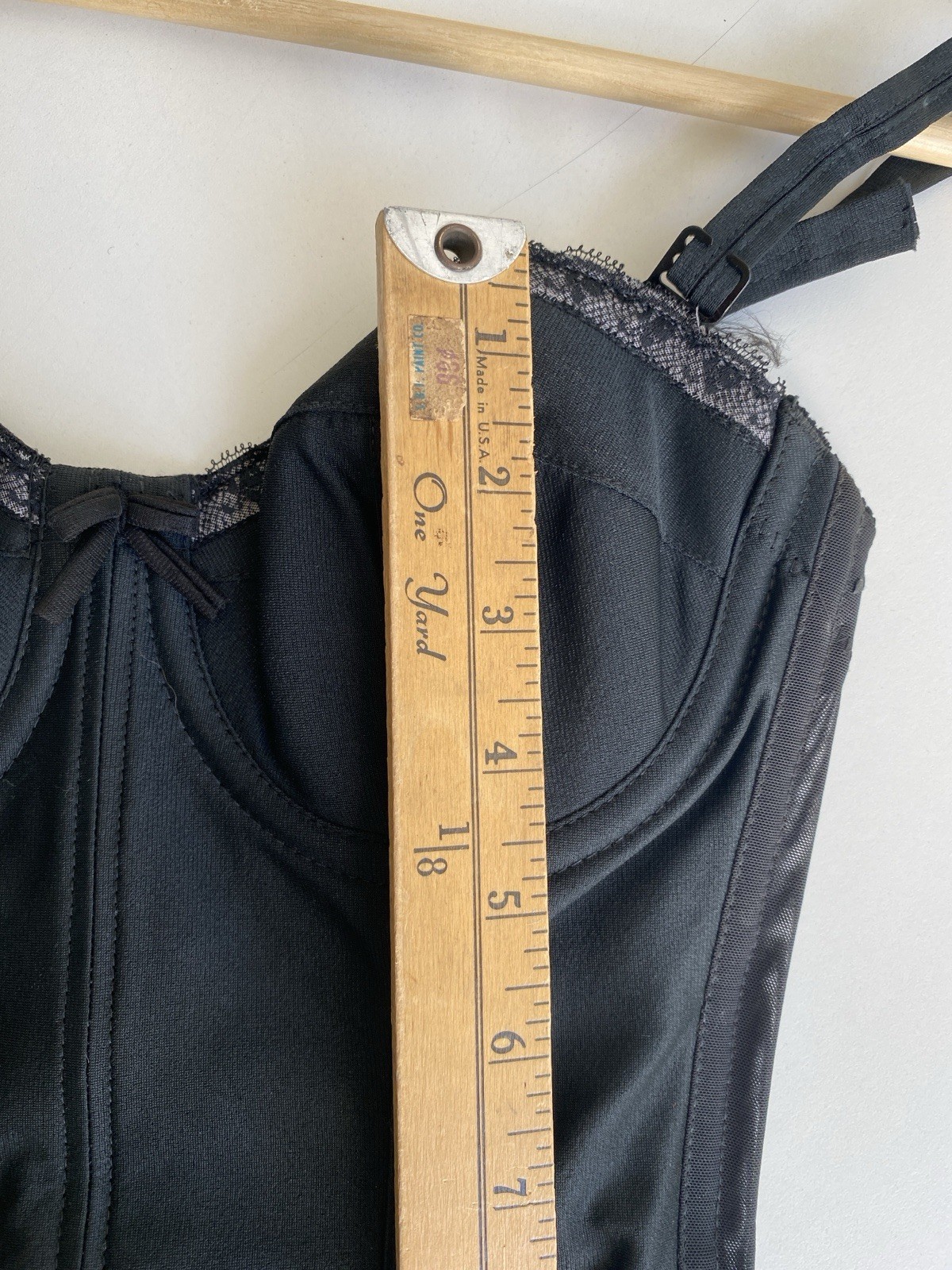 Vintage Lady Marlene 32B Slip Built In Bustier shape Lingerie Black