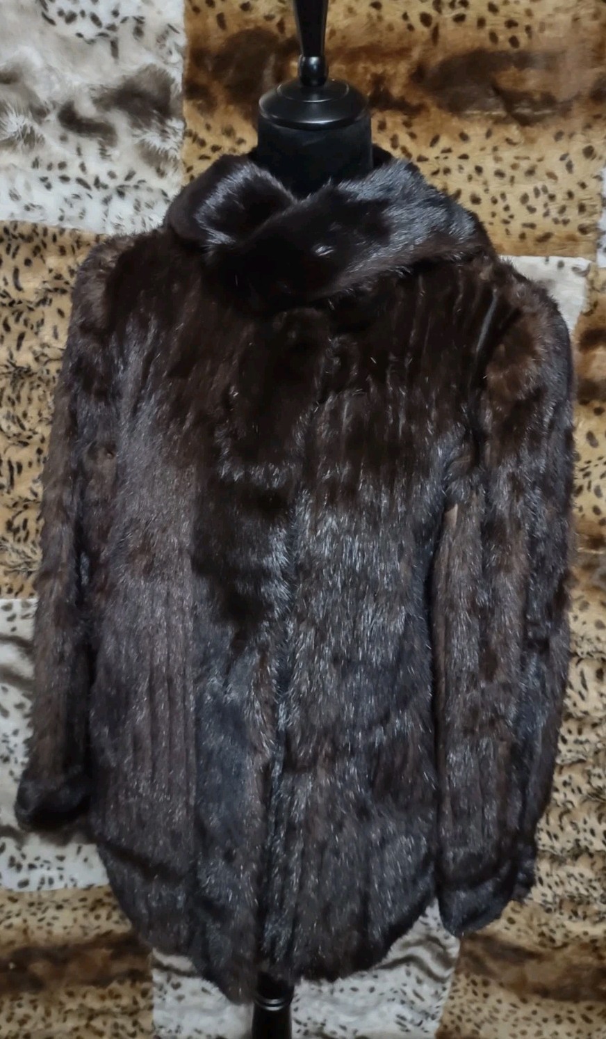 MCM Mink Jacket Custom Made 38&Prime; Chest Alaska Velvet Pockets Scarf 23&Prime; Length