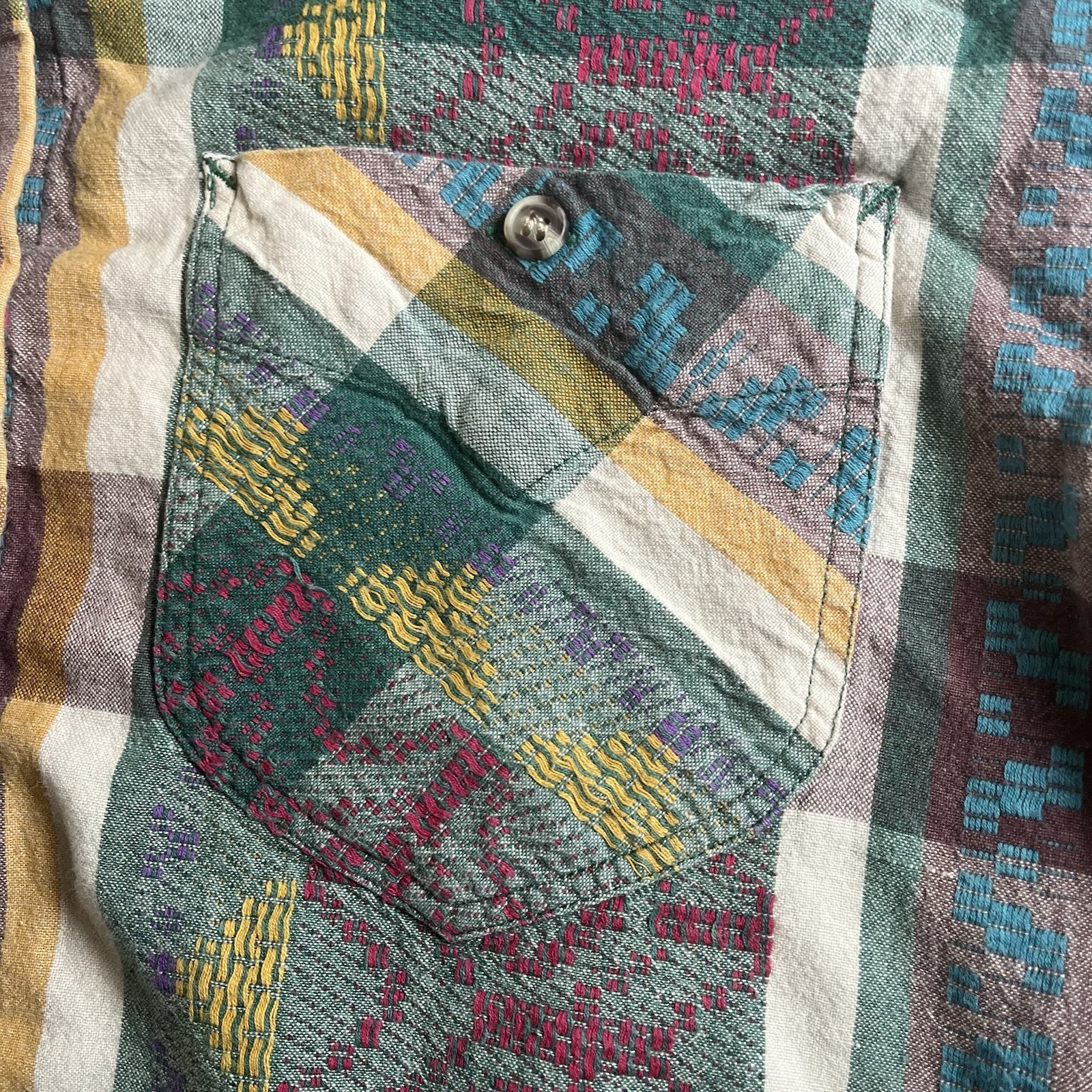 Cabin Creek vintage long sleeve button up Aztec shirt size XL, cotton Bangladesh
