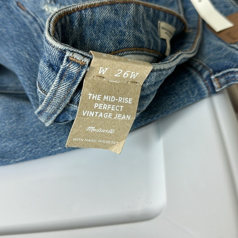 Madewell The Plus Mid-Rise Perfect Vintage Jean in Ainsdale Wash 26W NWT
